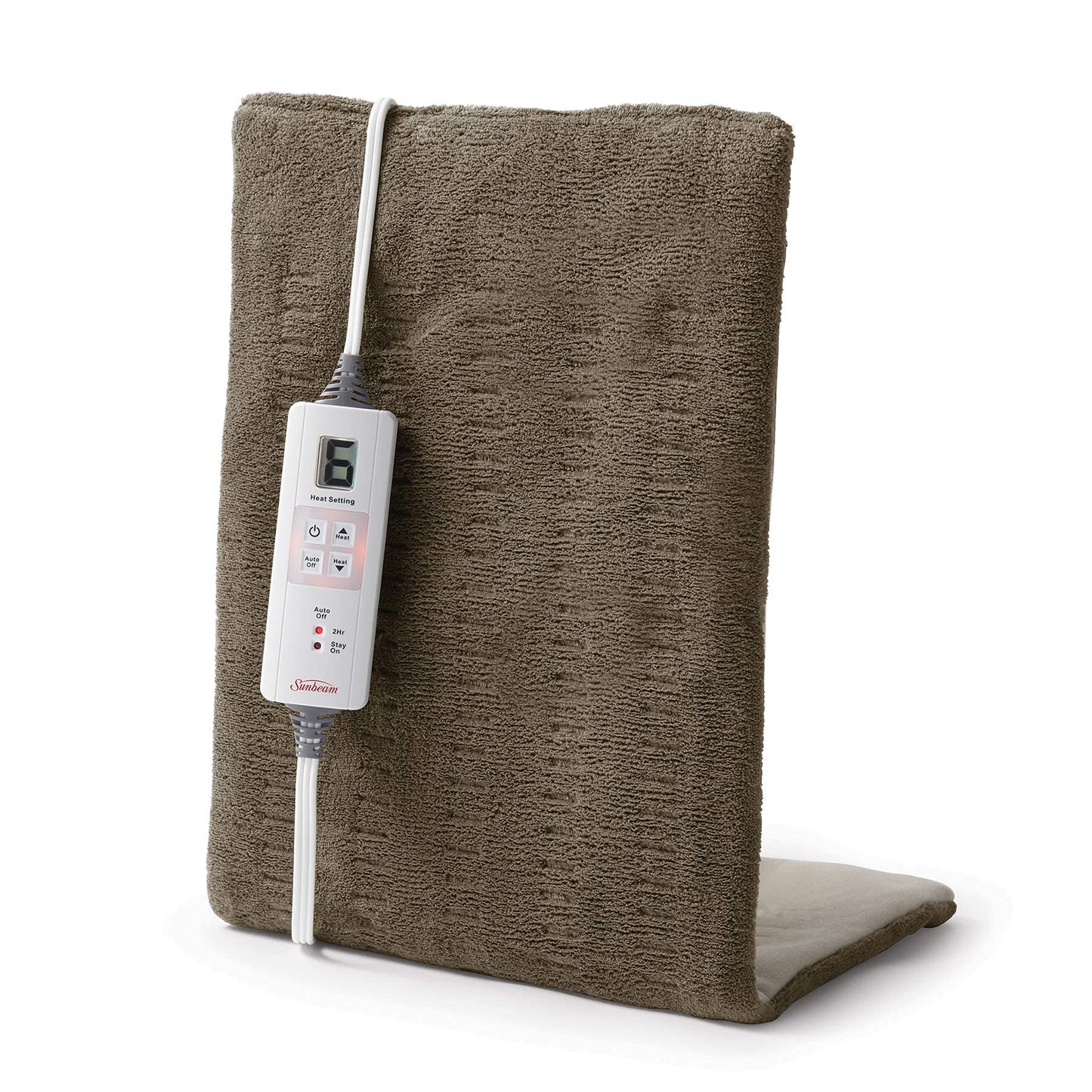 Sunbeam Premium Heating Pad with XpressHeat Technology - Electric Heating Pad for Neck, Shoulder and Back Pain, King Size, Brown