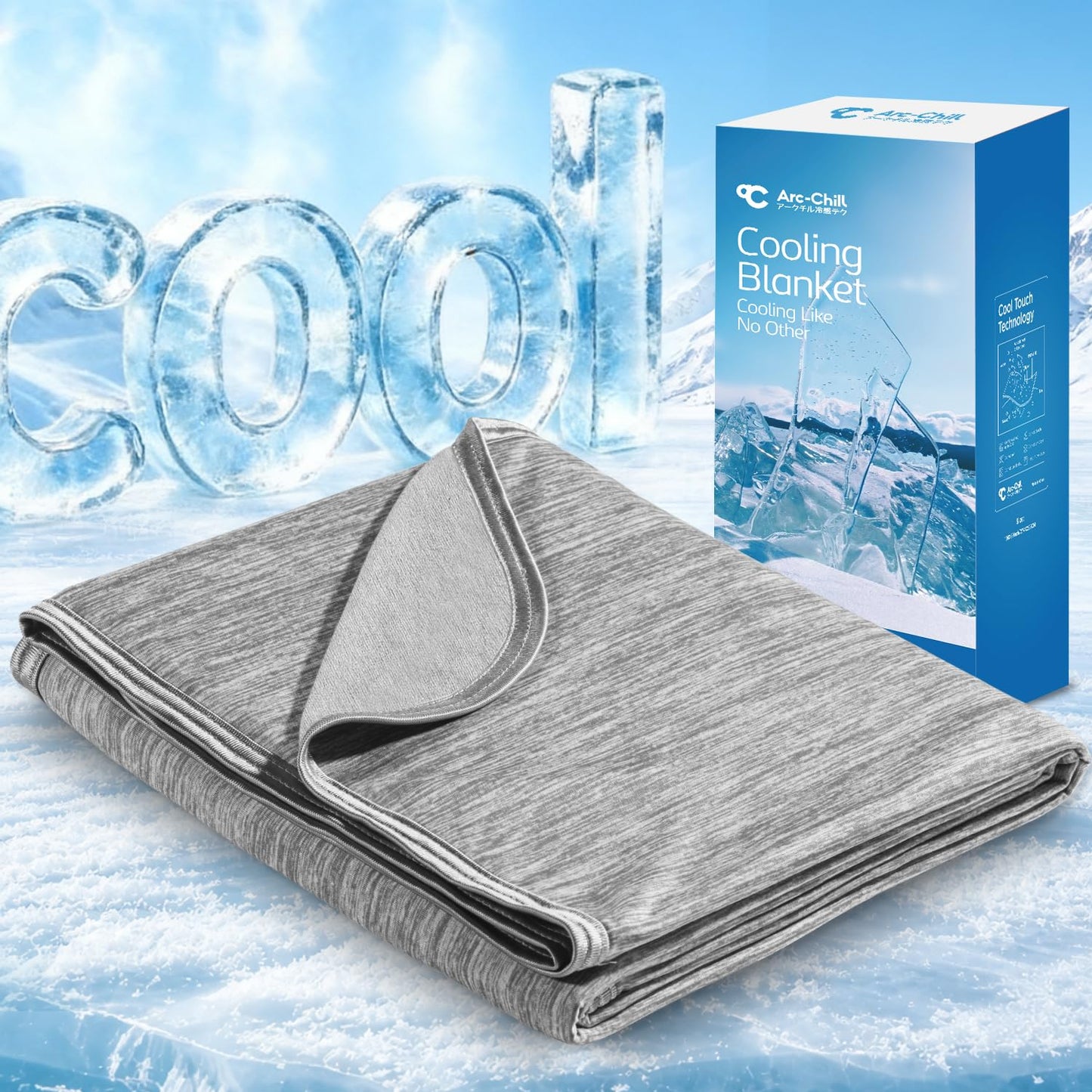 Marchpower Cooling Blanket Queen Size, Arc-Chill 3.0 Cool-to-Touch Technology Summer Blanket,Light Cool Blanket for Sleeping Hot Sleepers Night Sweats, Q-MAX>0.5 Cold Blanket for Bed(79" X 86")
