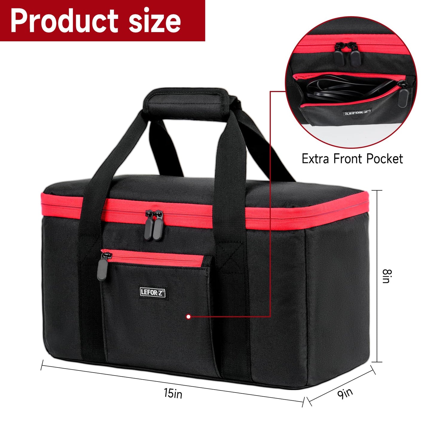 Air Compressor Bag Compatible with Milwaukee M18 Inflator 2848-20, Air Pump Carrying Case Box Fits for Milwaukee Tools Accessories,Tire Inflator Holder for Battery Pack 18V 3.0 to 9.0 Ah (Case Only)