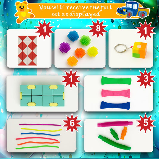 71-Piece Kids Fidget Toy Set-Party Favors,Treasure Box Toys, Classroom Rewards,mini Sensory Toys-Great for Age +3-12