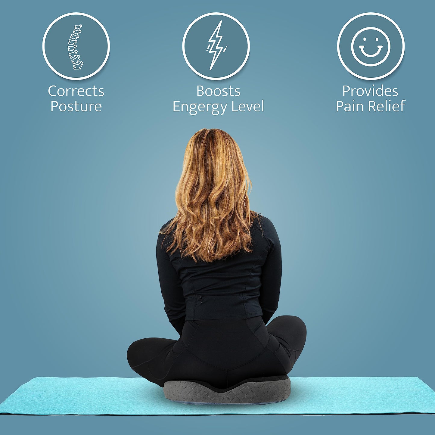Healthy Spirit Gel Donut Pillow | Lifting Cushion | Donut Cushion for Tailbone Hemorrhoid Cushion Coccyx Sciatica Pregnancy Cushion (Grey/Black Velvet)