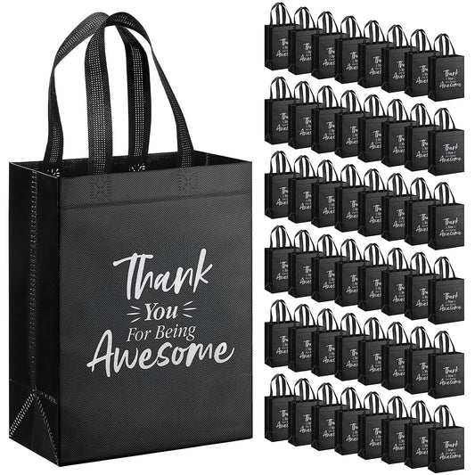 36 Pack Reusable Grocery Bags Bulk, Non-Woven Party Favor Bags, Thank You Gift Bags With Handles, Tote Goodie Gift Bags for Graduation Wedding Birthday Business Employee Appreciation, 10 x 8 x 4 Inch