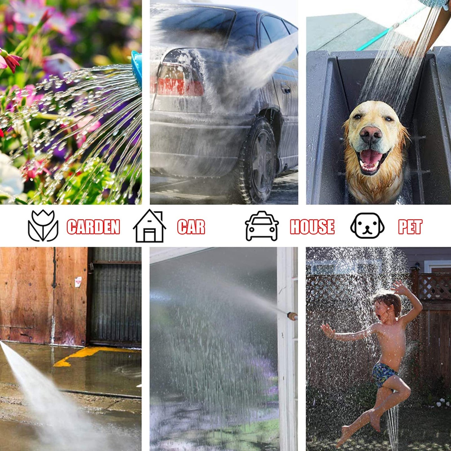 BINDAN Upgraded Best Expandable Garden Hoses, 25/50/75/100 FT No-Kink Flexible Water Hose, 3/4 Inch Solid Brass Fittings and Double Latex Core, Lightweight Easy Storage (50FT, Black)