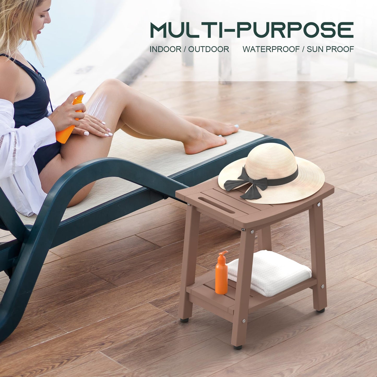 BEKVEM HDPE Stool, Brown Medium, BBS04S64