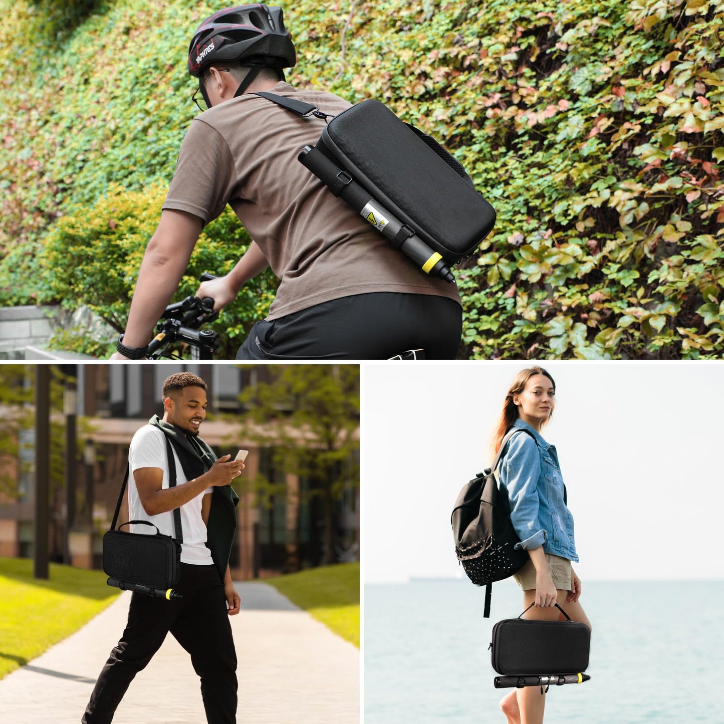 Carrying Case for Insta360 X5 Accessories, Portable Insta 360 X5 X4 Action Camera Waterproof Carry Bag with Shoulder Strap for Travel, Compatible with Insta360 X4, 3M 9.8ft Selfie Stick, Black