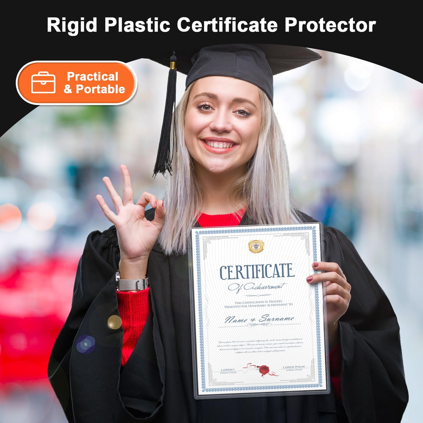 Ndsox 25 Pack 8.5" x 11" Rigid Print Protectors Clear Hard Plastic Sheet Protectors Top Loading for Birth Certificates, Documents, Posters, Photos, Meuns, Heavy Duty No-Hole Plastic Document Sleeves