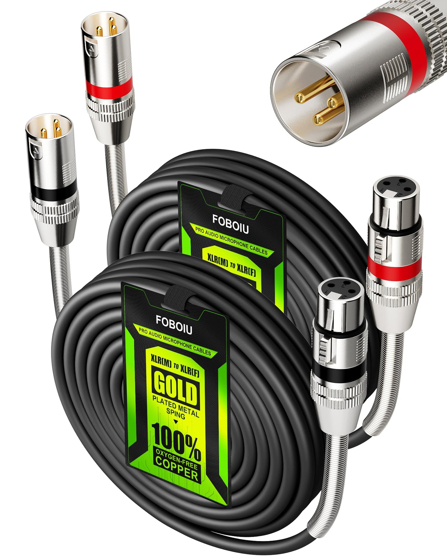 Foboiu XLR Cables 25 Feet 25 Pack XLR Microphone Cable