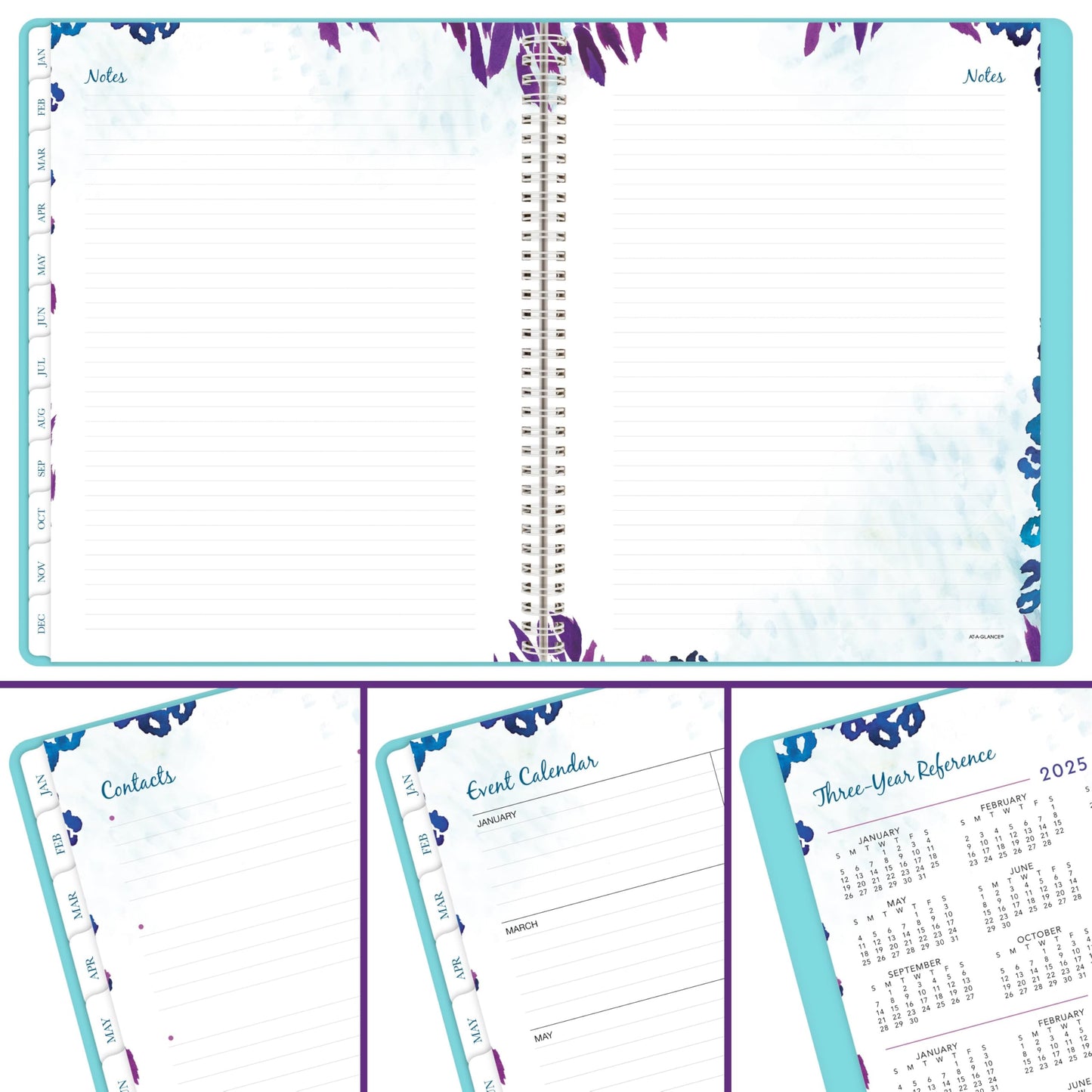 AT-A-GLANCE 2026 Appointment Book Planner, Weekly & Monthly, 8.5" x 11", Hourly, Large, Wild Washes, Teal (523-905-26)