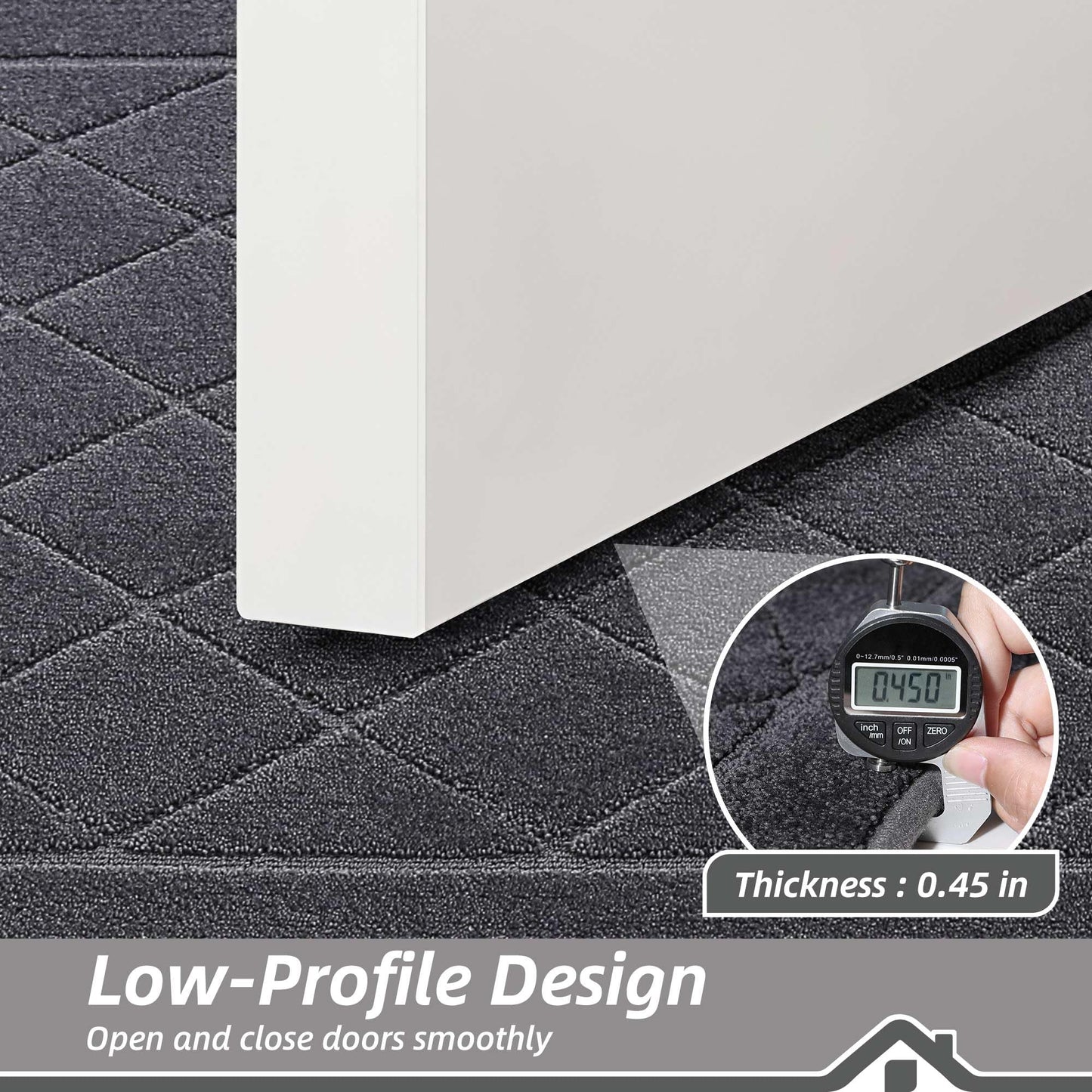 BEQHAUSE Dirt Trapper Door Mat 32" x 48", Non-Slip Doormat Washable Entryway Mat Dog Door Mat, Stain Resistant and Absorbent Welcome Mat for Front Back Door, Muddy Wet Shoes & Paws, Dark Grey