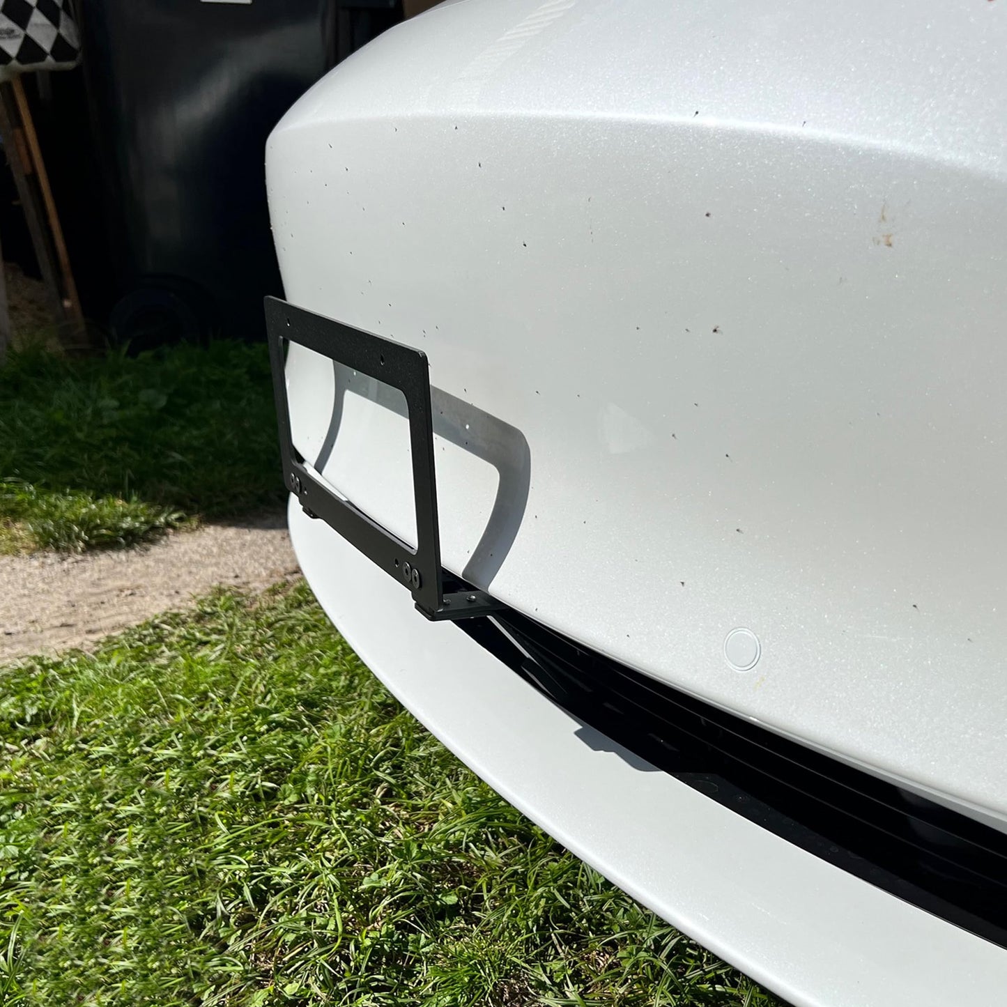 Leikaendi Front License Plate Holder for Tesla Model 3 2017-2023, No Drill No Adhesives Front Licence Frame Plate Bracket Metal Mounting Kit Accessories【Not Fit 2024-2025 Model 3 Highland】