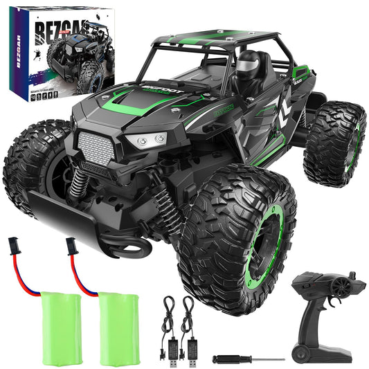 BEZGAR TB142 Remote Control Car - 1:14 Scale RC Cars, 20 Km/h 2WD All-Terrains Electric Off-Road Vehicle Truck Crawler Toy with Two Rechargeable Batteries for Boys Kids and Adults