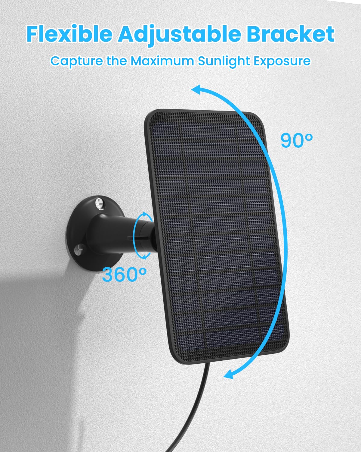 5W Solar Panel for Blink Camera Outdoor, Solar Panel Charger with Battery Compatible with New Blink Outdoor 4 (4th Gen) Camera, with 13.1ft Cable, IP65 Weatherproof, Includes Secure Wall Mount, 4 Pack