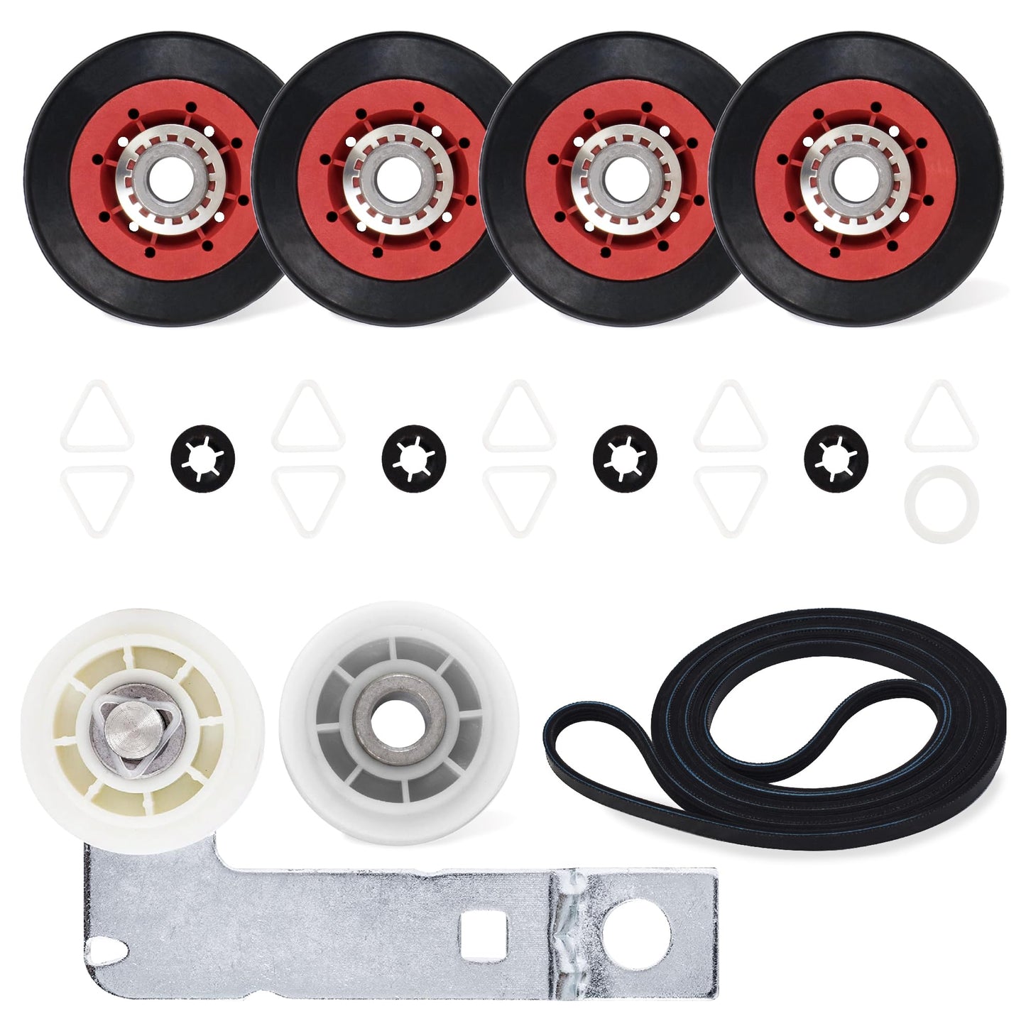 [2026 upgraded] BlueStars 4392067 Dryer Repair Kit and W10837240 Idler Pulley - For Whirlpool Cabrio Duet Maytag Bravos XL Kenmore Elite - WPW10314173 Drum Roller 661570V Belt 279640 Idler Pulley