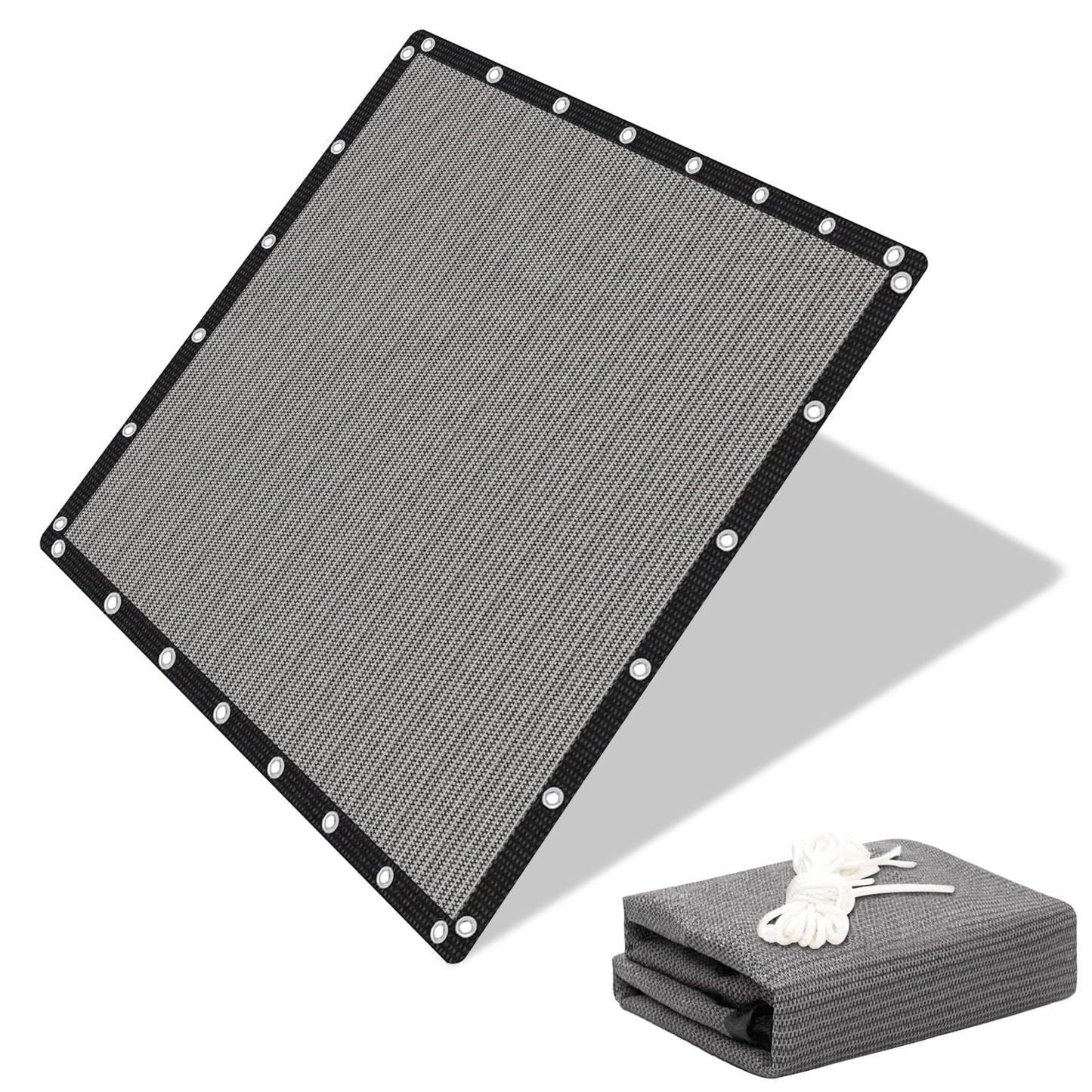 EMERIT 90% Shade Cloth Sun Shade Fabric for Patio Garden Pergola Shade Cover Canopy with Gromments (Grey, 10X14 FT)