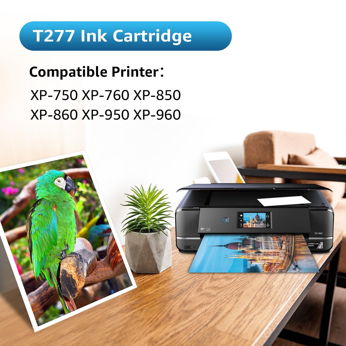 Remanufactured T277 Ink Cartridge Replacement for T277XL 277XL for XP-960 XP-850 XP-860 XP-950 XP-970 (12 Pack,2Black, 2Cyan, 2Magenta, 2Yellow, 2Light Cyan, 2Light Magenta)