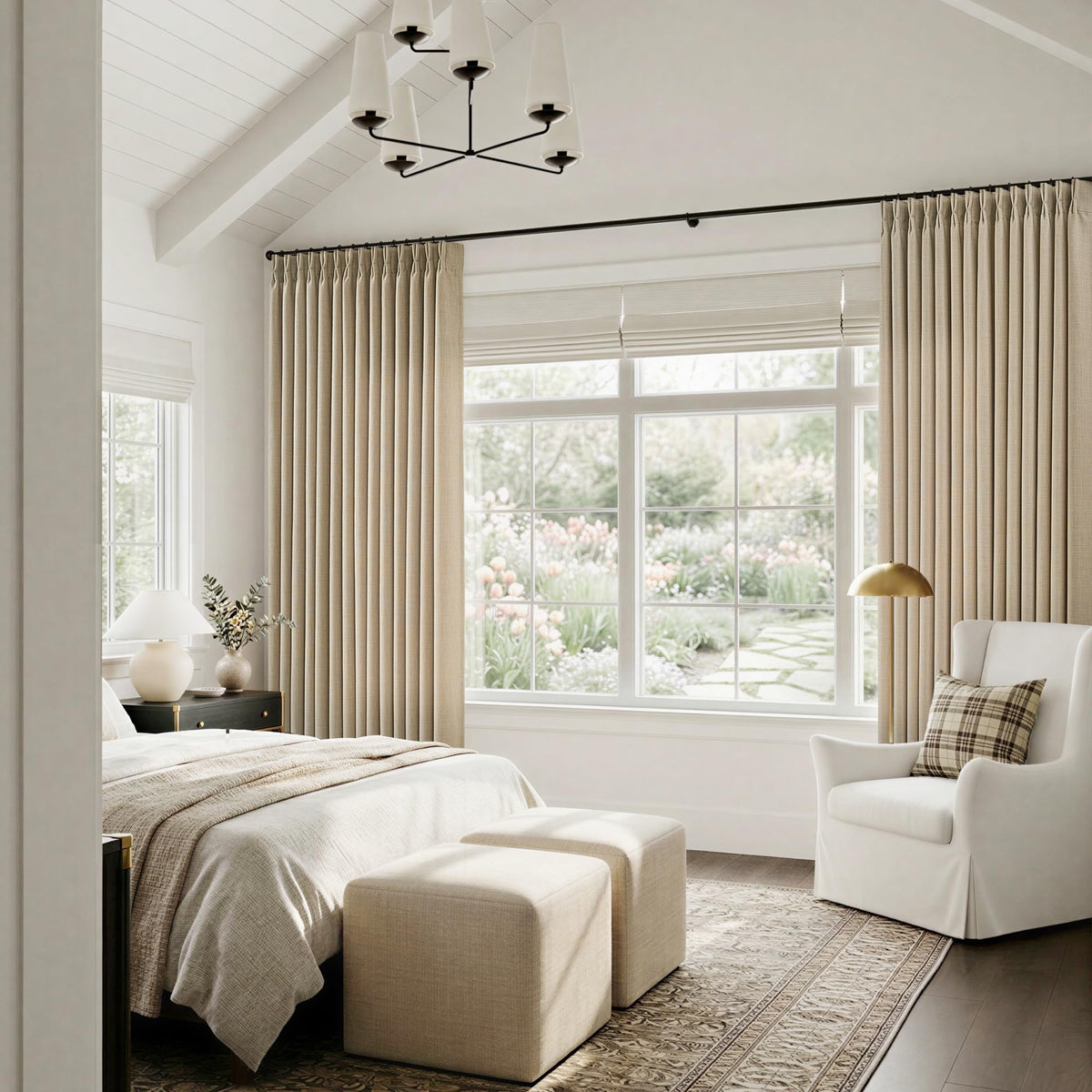 Pinch Pleated Curtains 84 Inch Length 2 Panels for Living Room Neutral Textured Pinch Pleat Curtains Cream Light Filtering Pleated Drapes 84 Inches Long Back Tab Hooks Clips Rings 40 Wx84 L Oatmeal