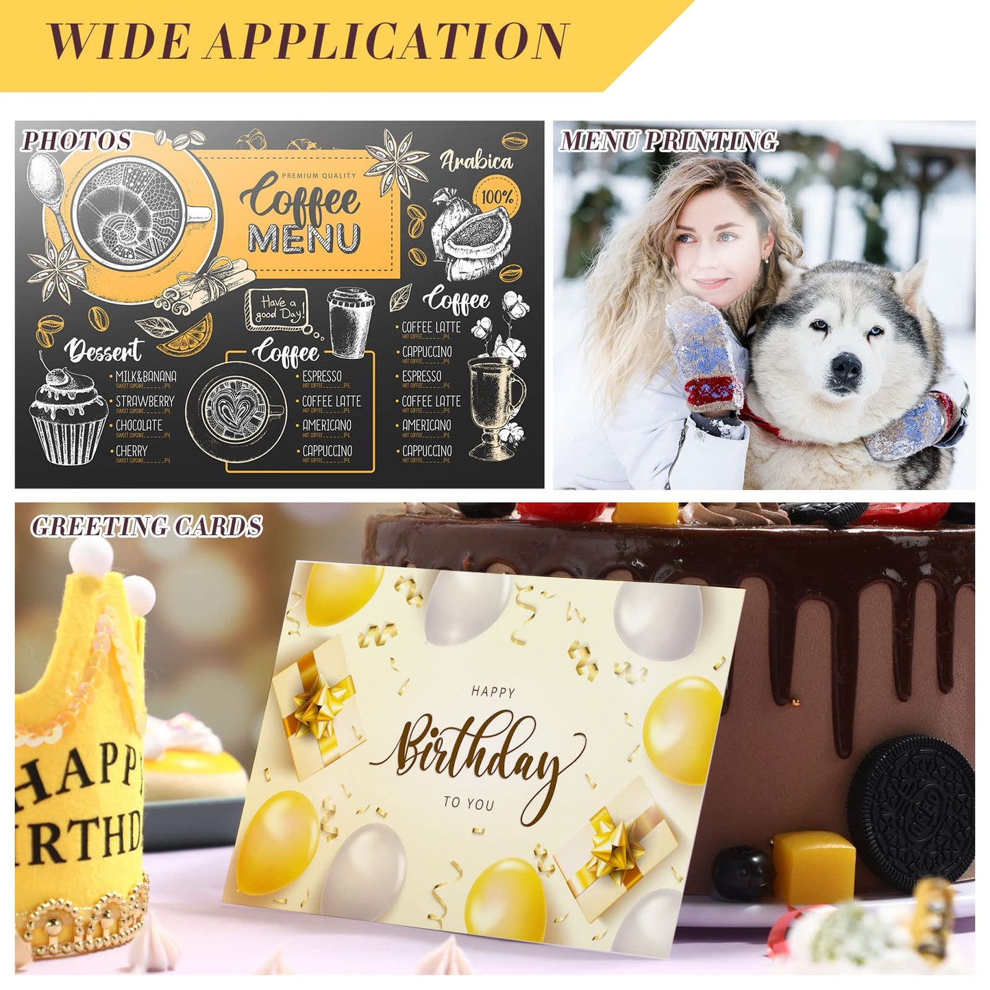 Fainne Photo Paper 5x7 in Glossy Double Sided 54lbs 9.5mil 200gsm Photo Paper Glossy Card Stock for Inkjet Printing Printer Making Pictures Calendar Greeting Card Printing(5 x 7 inches)