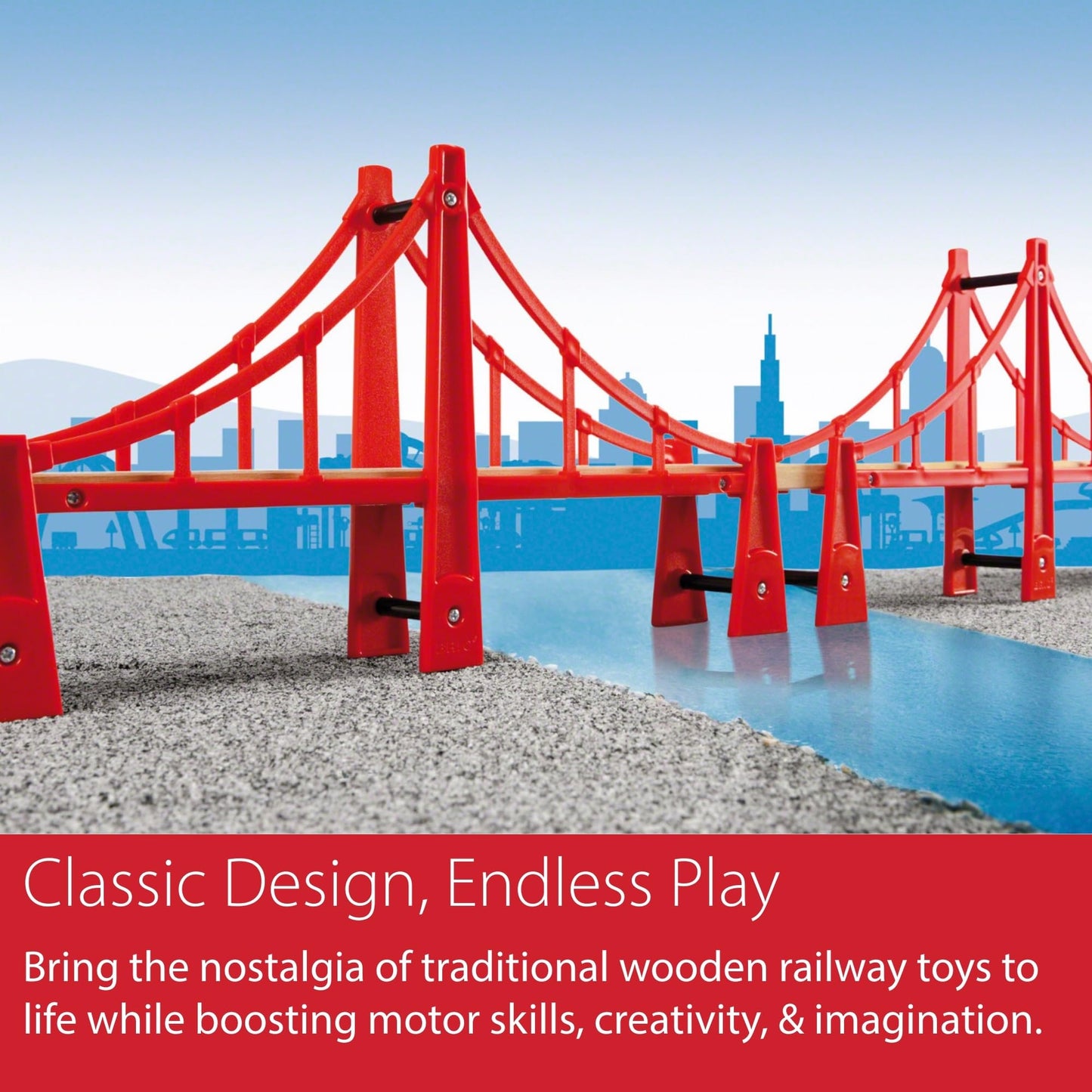 BRIO World - 33683 Double Suspension Bridge | 5 Piece Toy Train Accessory for Kids Age 3 and Up