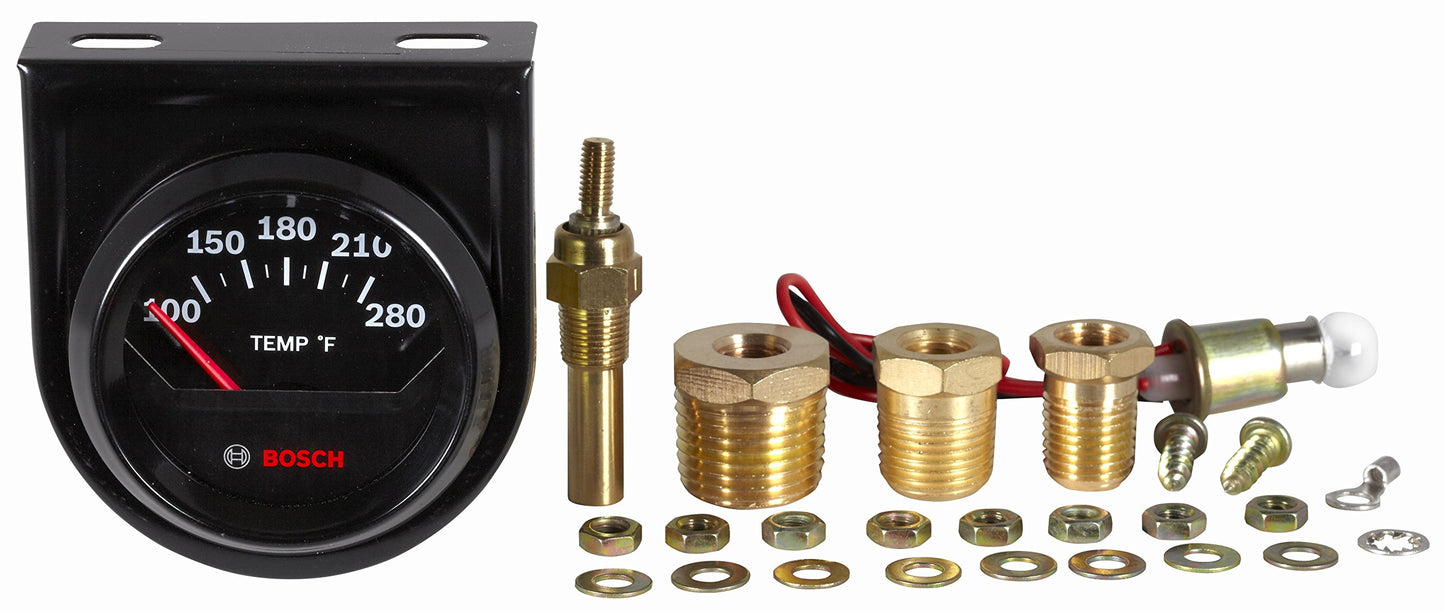 Bosch SP0F000049 Style Line 2" Electrical Water/Oil Temperature Gauge (Black Dial Face, Black Bezel)