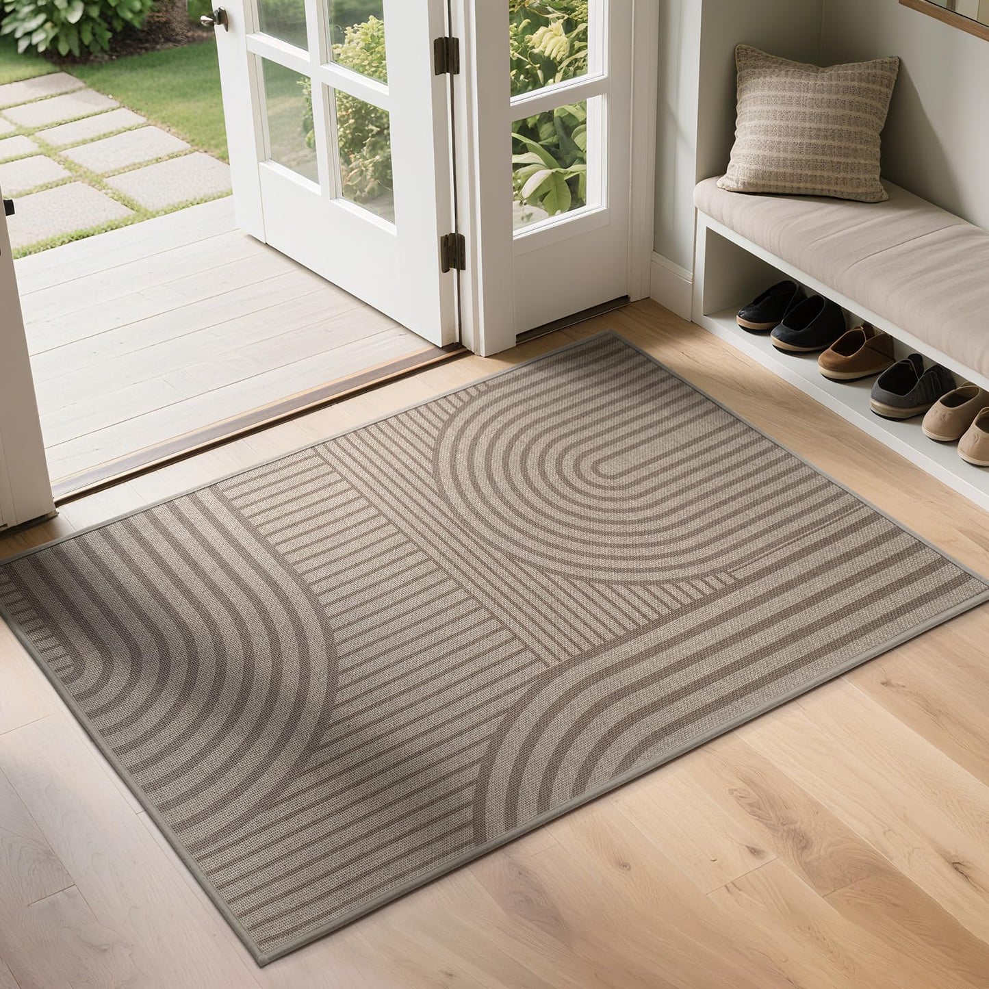 YDKGL Front Door Mat 36''x59'', Absorbent Dirt Resist Washable Non Slip Low-Profile Indoor Doormat, Welcome Entryway Door Mats,Brown