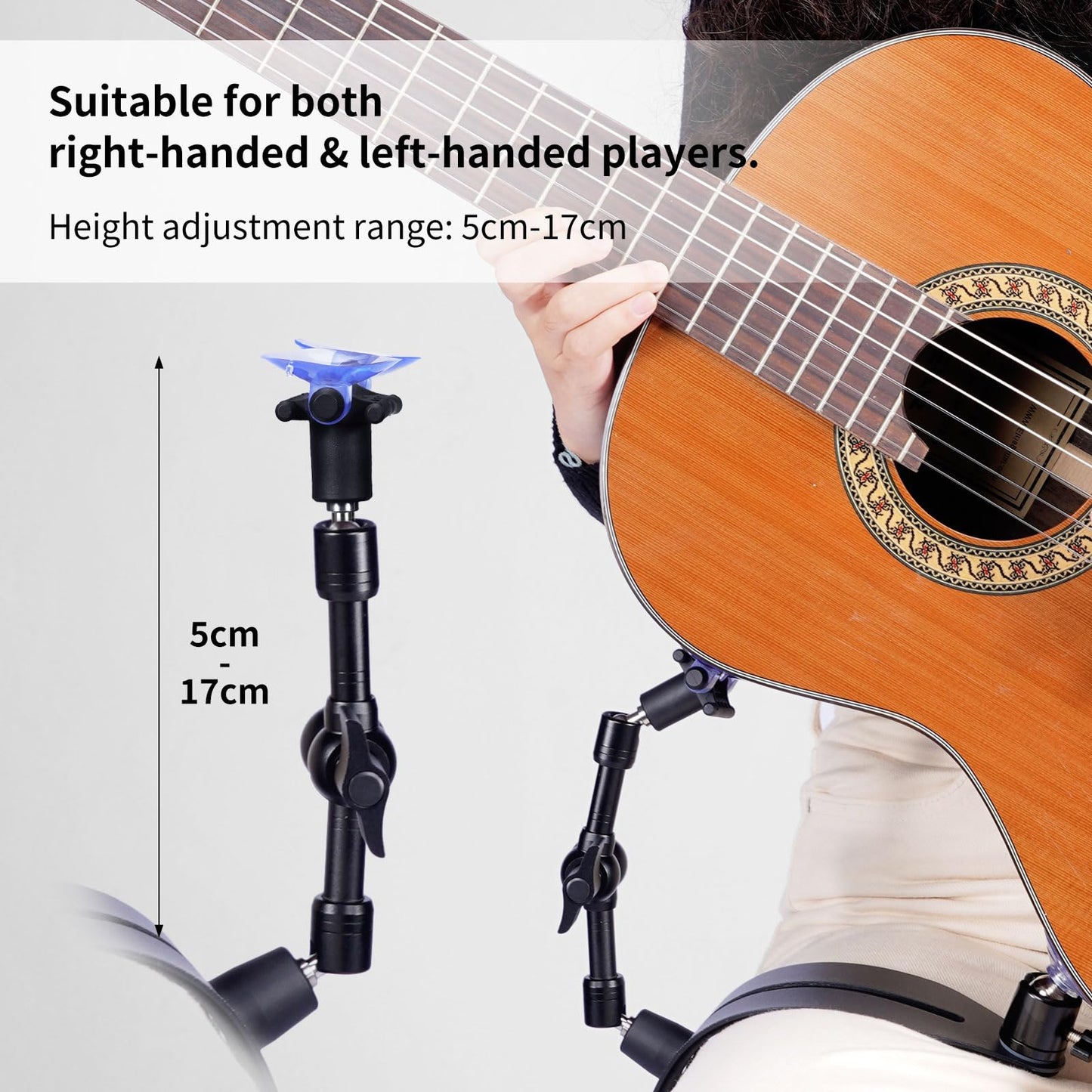 GUITTO Guitar Balance Support - Classical Guitar Support Foot Stool, Ergonomic Design, Quick Adjustment (Lock) Angle, Suitable for Classical and Acoustic Guitars with a Lacquer Finish GGR-01