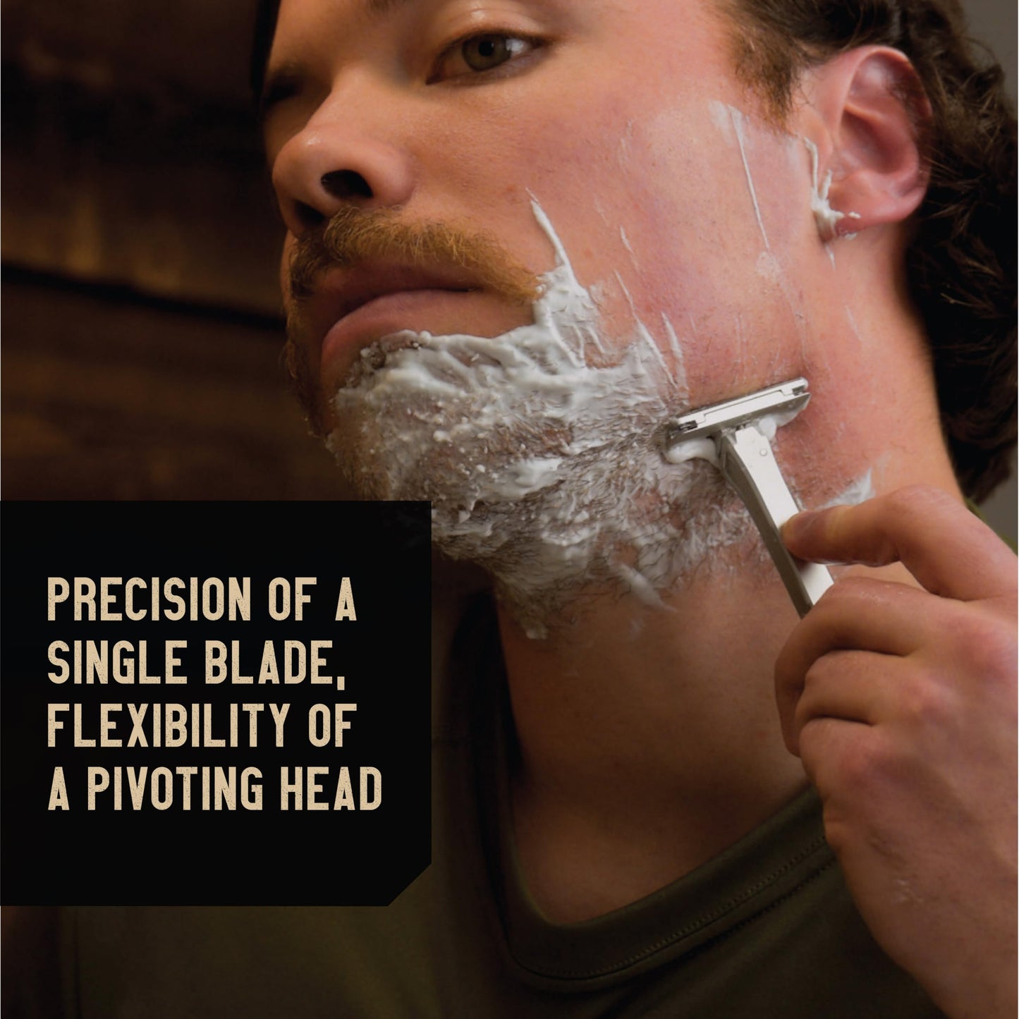 Proof Single Blade Razor for Men Pivoting Head Made in USA - CNC Machined Aluminum Easy Blade Replacement - Includes Genuine Leather Travel Case and Safety Razor Blades