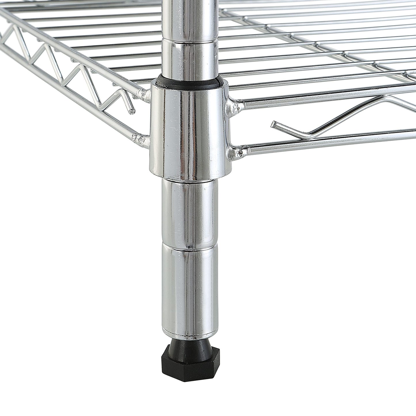 Amazon Basics 5-Shelf Tower Adjustable Storage Shelving Unit, Chrome, 40.64 cm D x 40.64 cm W x 137.16 cm H