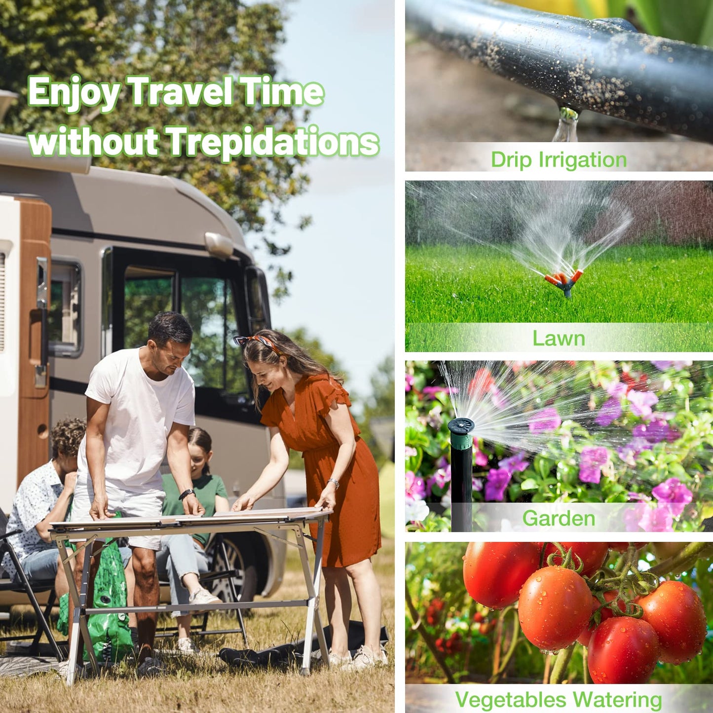 Automatic Irrigation System Controller Smart Hose Watering Timer with 2 Outlet (Plastics Inlet & Plastics Outlet)