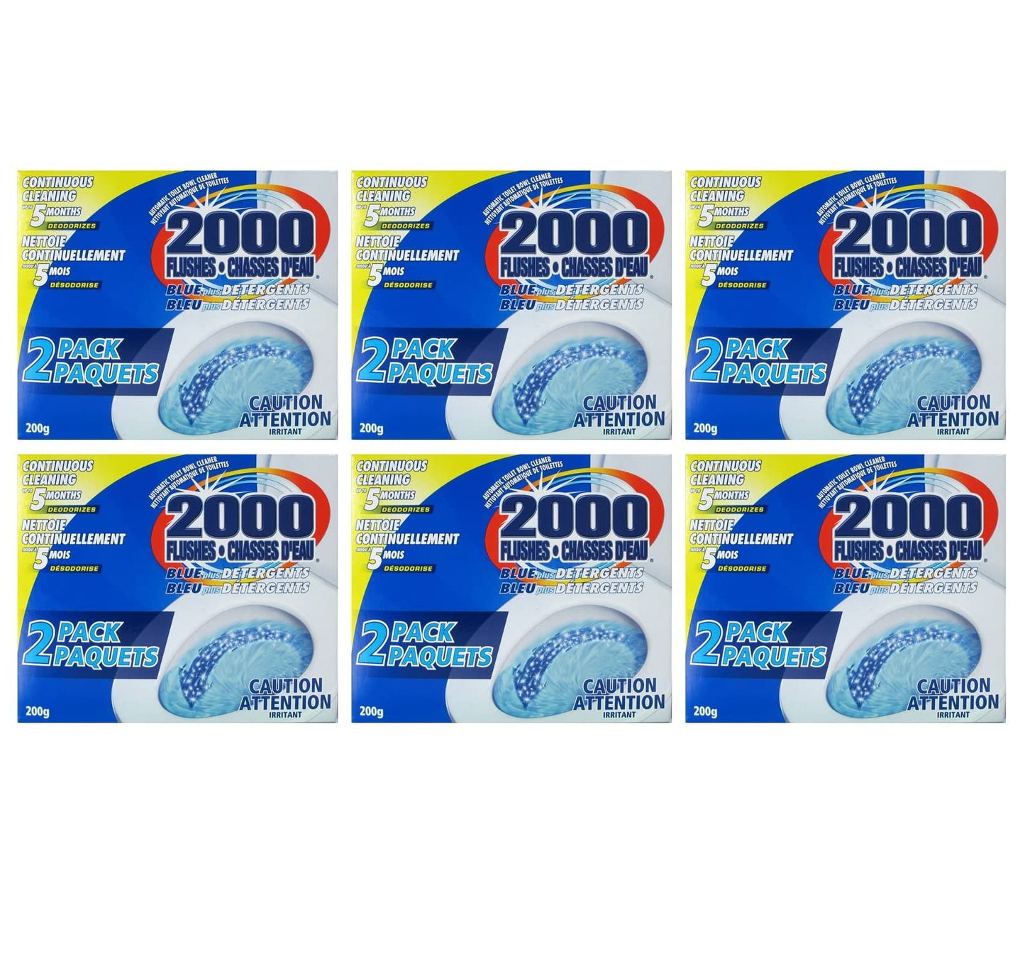 2000 Flushes Automatic Toilet Bowl Cleaner | Blue plus Detergents 100g | Makes scrubbing easier by helping break down toilet bowl residue and stains, with pine oil scent | 90813 | 12 Cubes