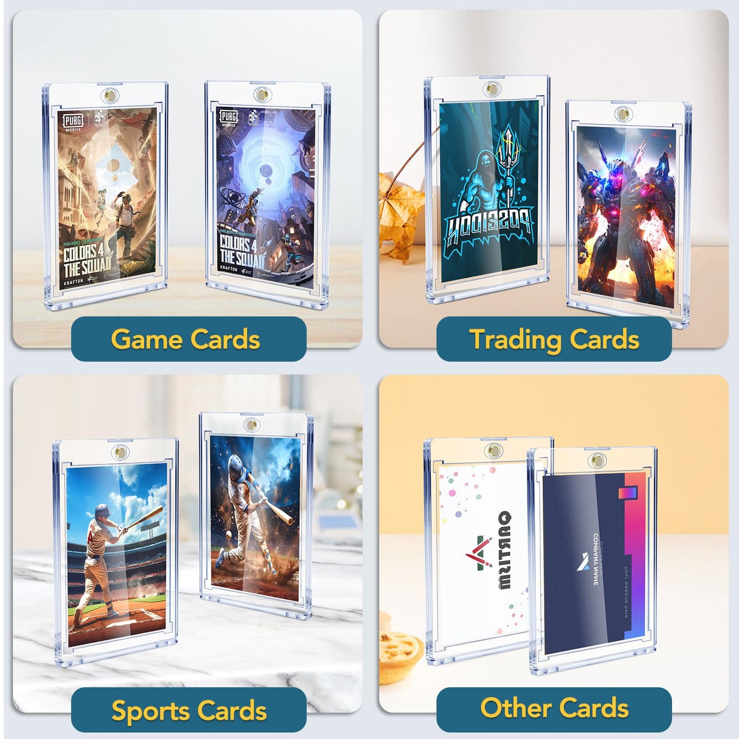 ZENOWICK 32ct Magnetic Card Holders, 35pt One Touch Card Holder, U-V Protection Hard Plastic Case for Trading Cards, Display Case for Sports, Baseball, Football, Game Cards