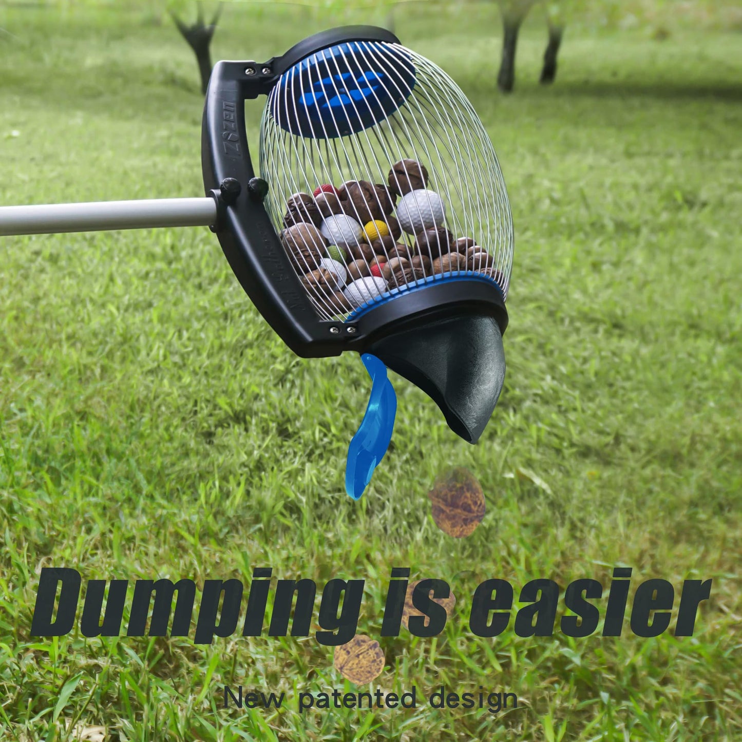 Zozen Nut Gatherer, Acorn Picker Upper, Pecan Picker Upper - Directly Dump Outlet, Apply to Acorn, Pecan, Buckeyes, Hickory Nuts, Nerf Balls, Golf Balls, Objects Size 3/8'' to 1''; 1 Gallon