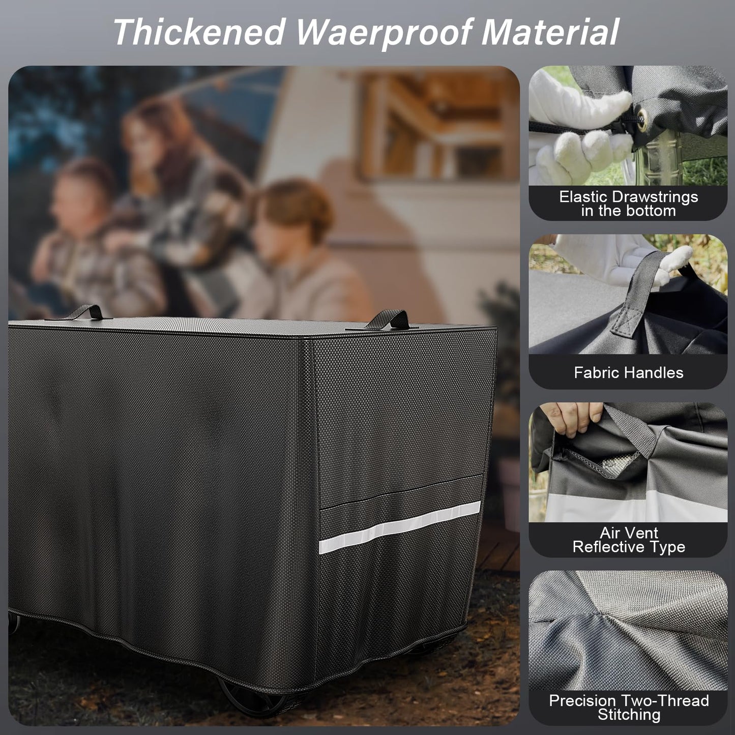 BBQMall Pizza Oven Cart Table Cover, Outdoor Grill Table Cover, Universal Waterproof Patio BBQ Grill Cart Stand-53 X 25 X 32 Inch, Prep Table Cover for Keter Unity XL Portable Outdoor
