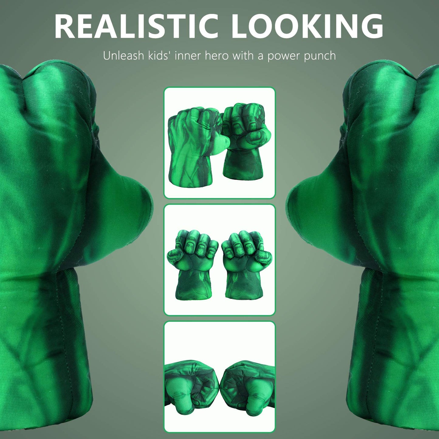 Toydaze Incredible Smash Fists Punching Gloves Plush Hands Stuffed Pillow Handwear, Kids Cosplay Costumes Gloves