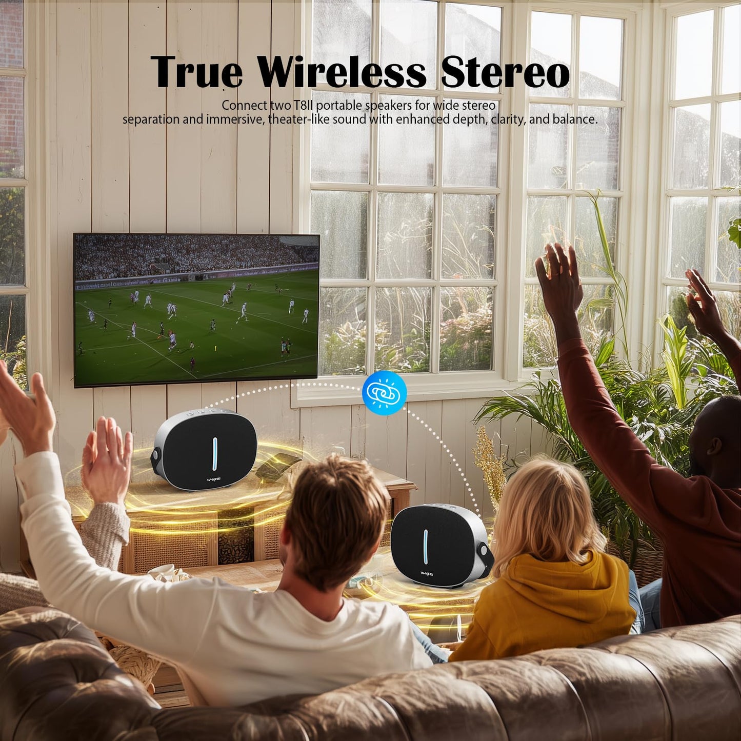 Bluetooth Speaker Loud, W-KING T8II Portable Bluetooth Speakers Wireless, 96W Peak Powerful Outdoor Boombox Subwoofer, Deep Bass/Clear Sound, BT5.4/Fast Charging/USB/AUX, Party Large Speaker