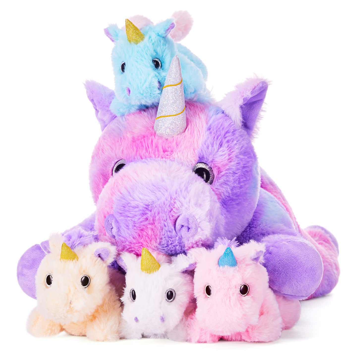 IKASA Mami Unicorn Cuddly Toy Soft Toy 48 cm Mum and Baby Plush Toy for Girls Age 4-6 Plush Toy, Gift for Children