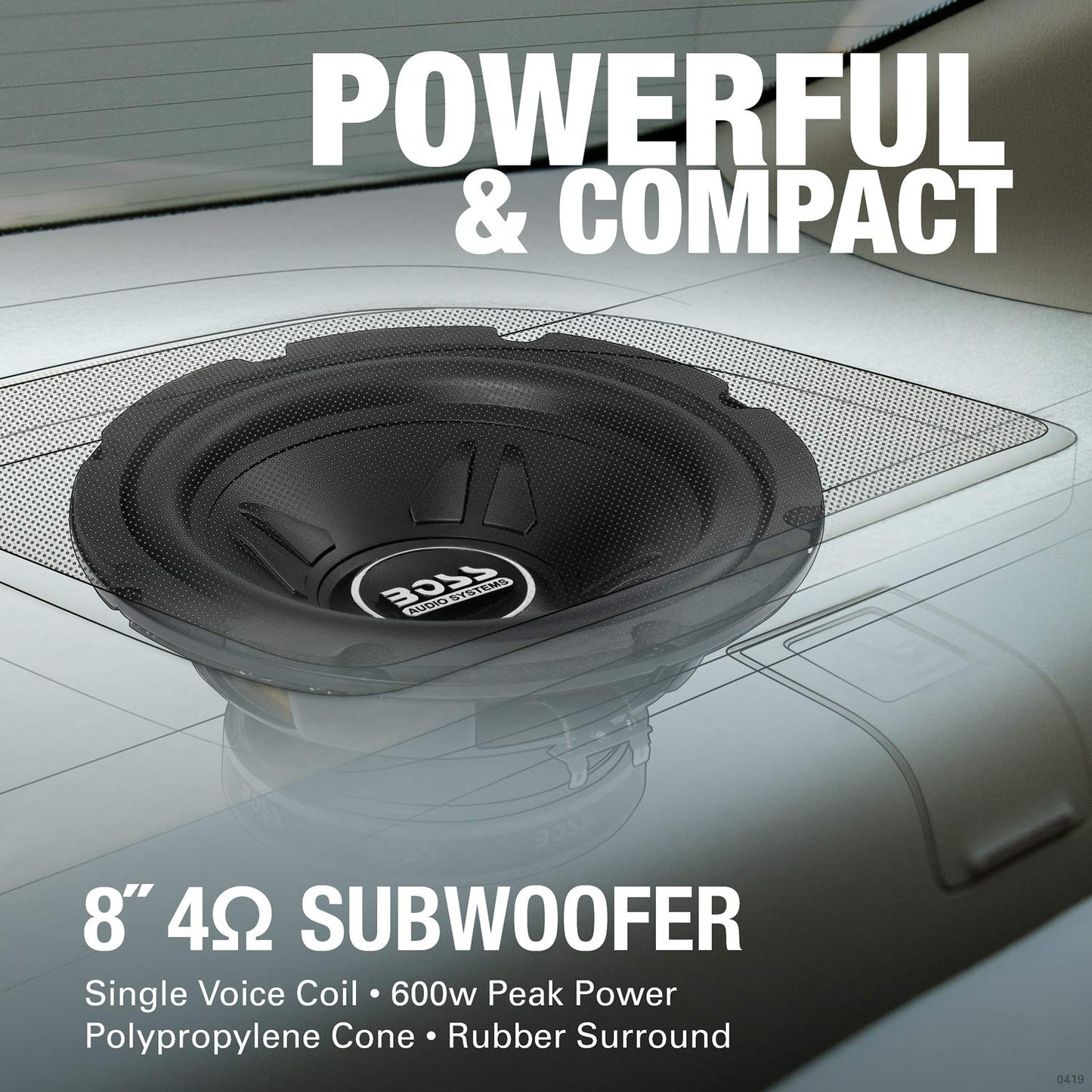 BOSS Audio Systems CXX8 Chaos Exxtreme Series 8 Inch Car Subwoofer - 600 Watts Max, Single 4 Ohm Voice Coil, Sold Individually, for Truck, Boxes and Enclosures, Use with Amplifier