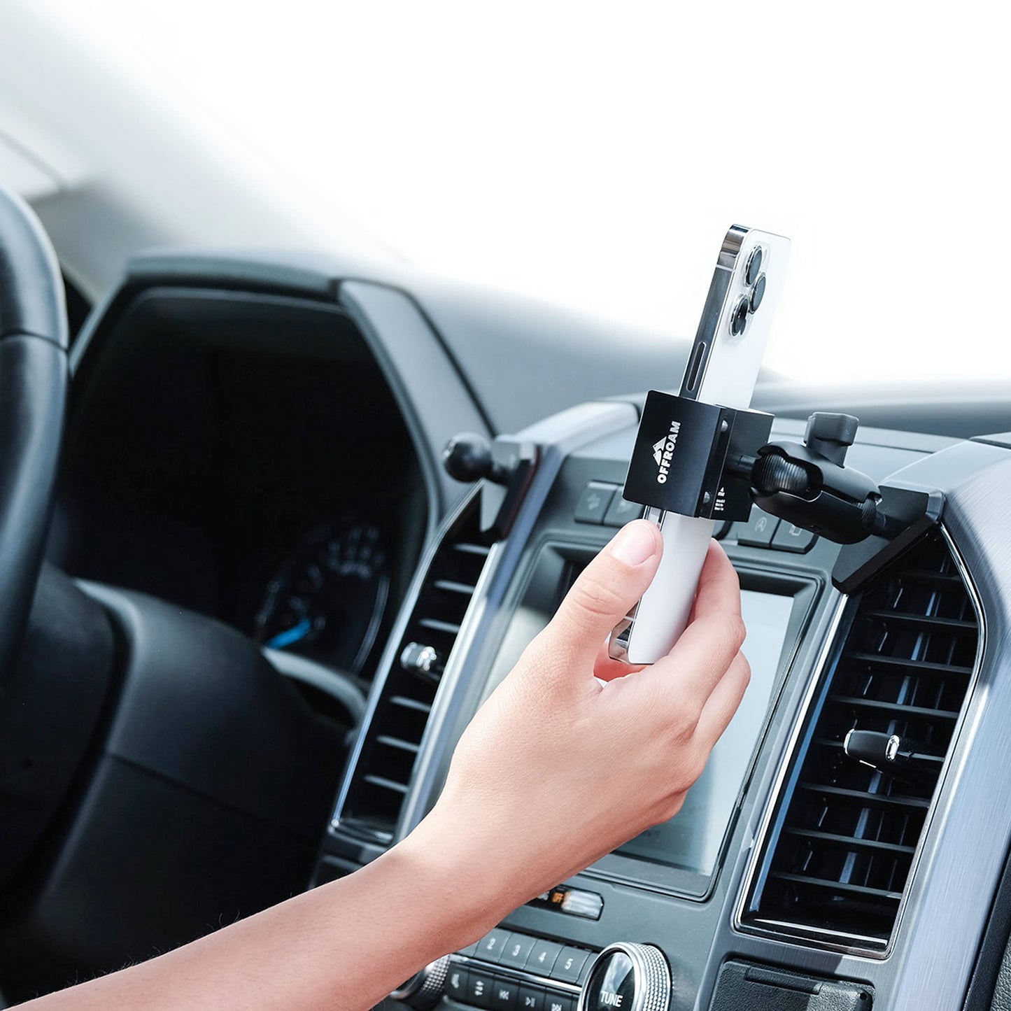 Offroam Phone Mount Made for Ford F-150 2015-2020 | Super Duty 2017-2021 & 2022 (XL and XLT) | Expedition 2018-2021
