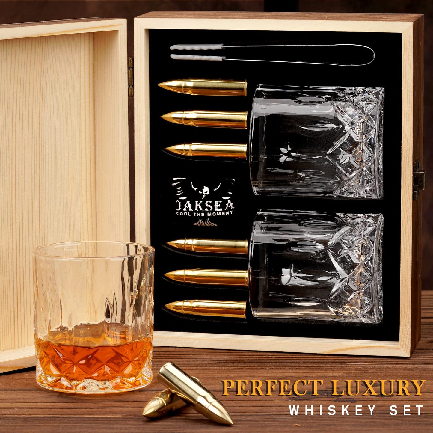 Gifts for Men Dad Husband, Father's Day Anniversary Birthday Gifts for Him Boyfriend, Reusable Stainless Steel Whiskey Stones and Whiskey Glasses Set, Cool Burbon Scotch Cocktail Set Gifts