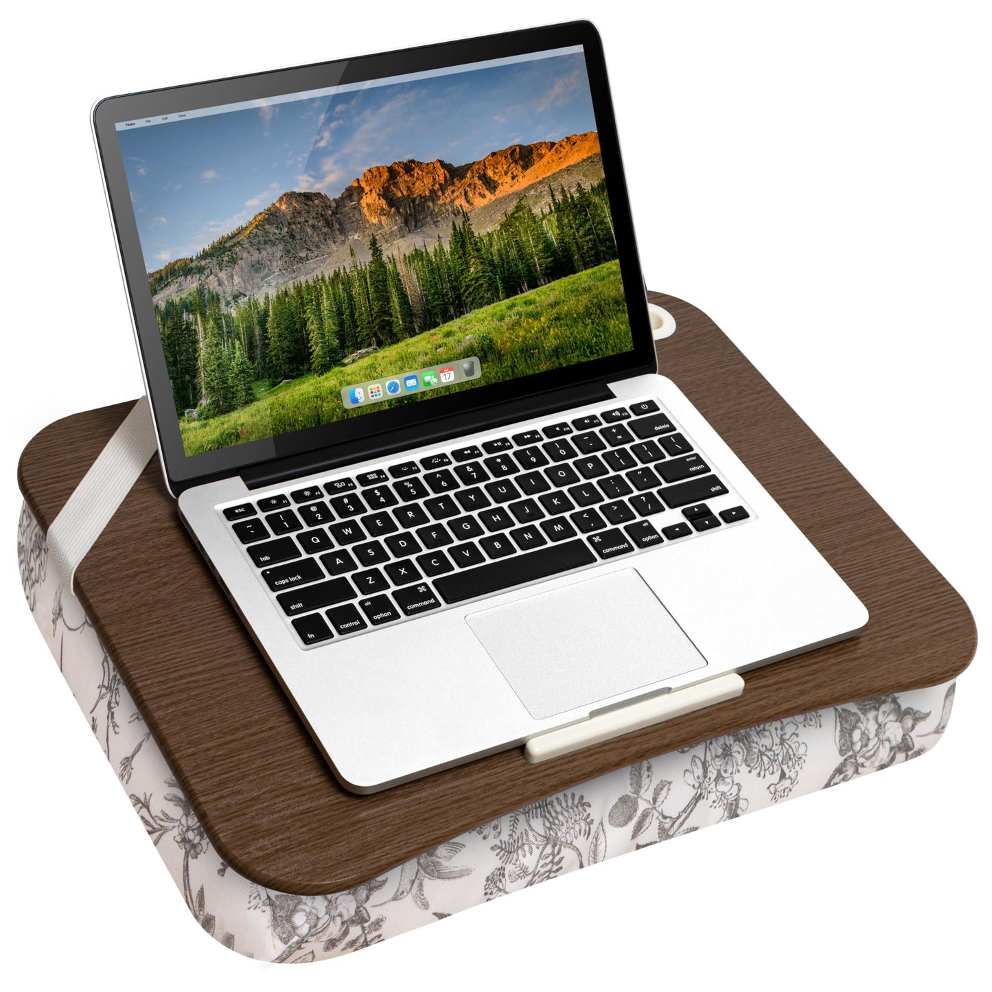 LAPGEAR Designer Lap Desk with Phone Holder and Device Ledge - Hummingbird Toile - Fits up to 15.6 Inch Laptops - Style No. 45413
