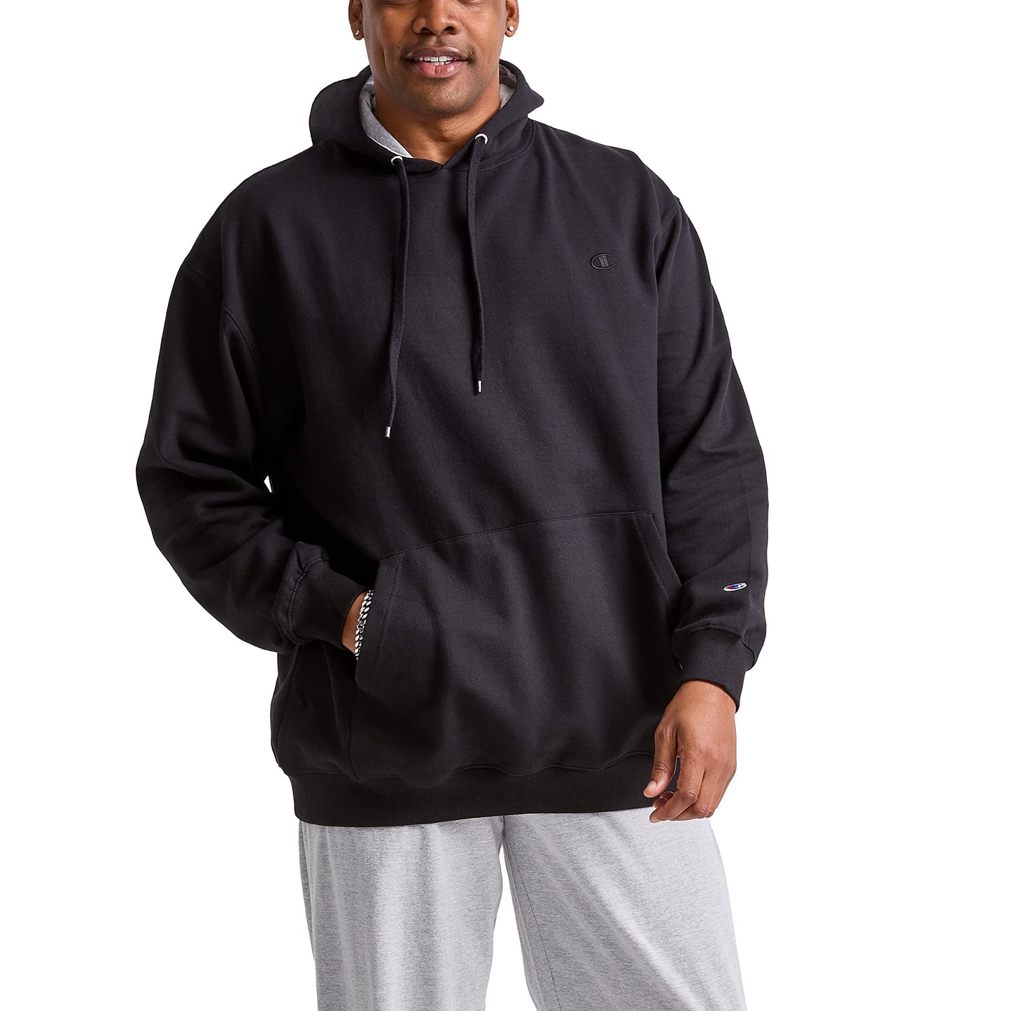 Champion Men's Powerblend Pullover Hoodie, Black, Small