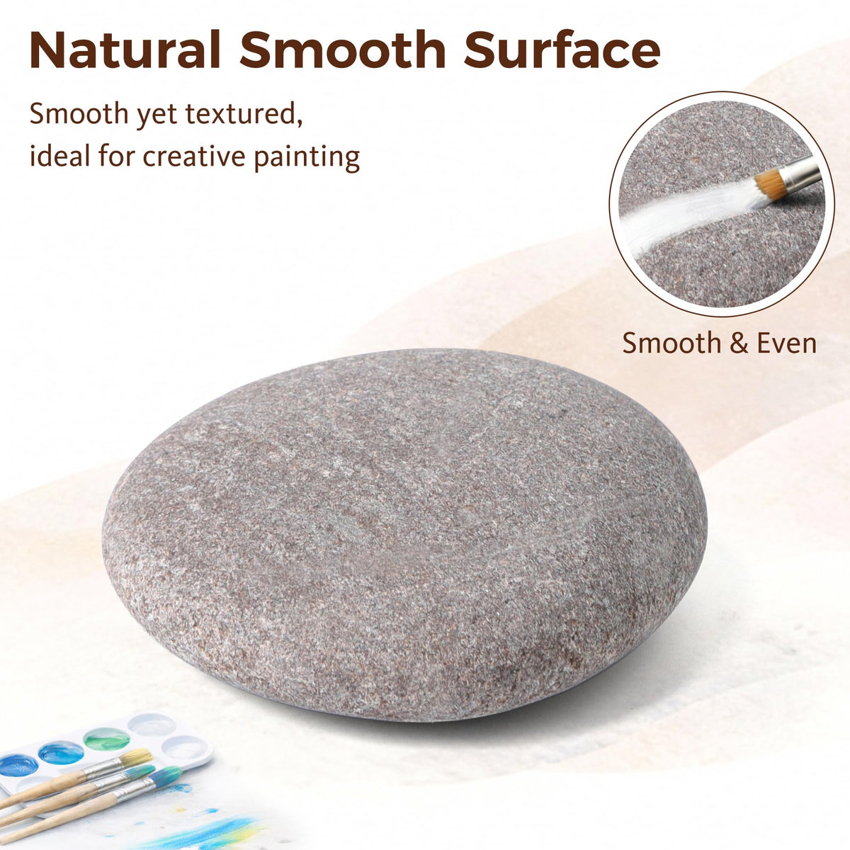 ROCART 100 PCS Large 5.5-8.5 cm Smooth Natural River Rocks for Painting, Flat Painting Rocks & Craft Stones for Arts, Kindness Rock, Garden & Classroom Projects