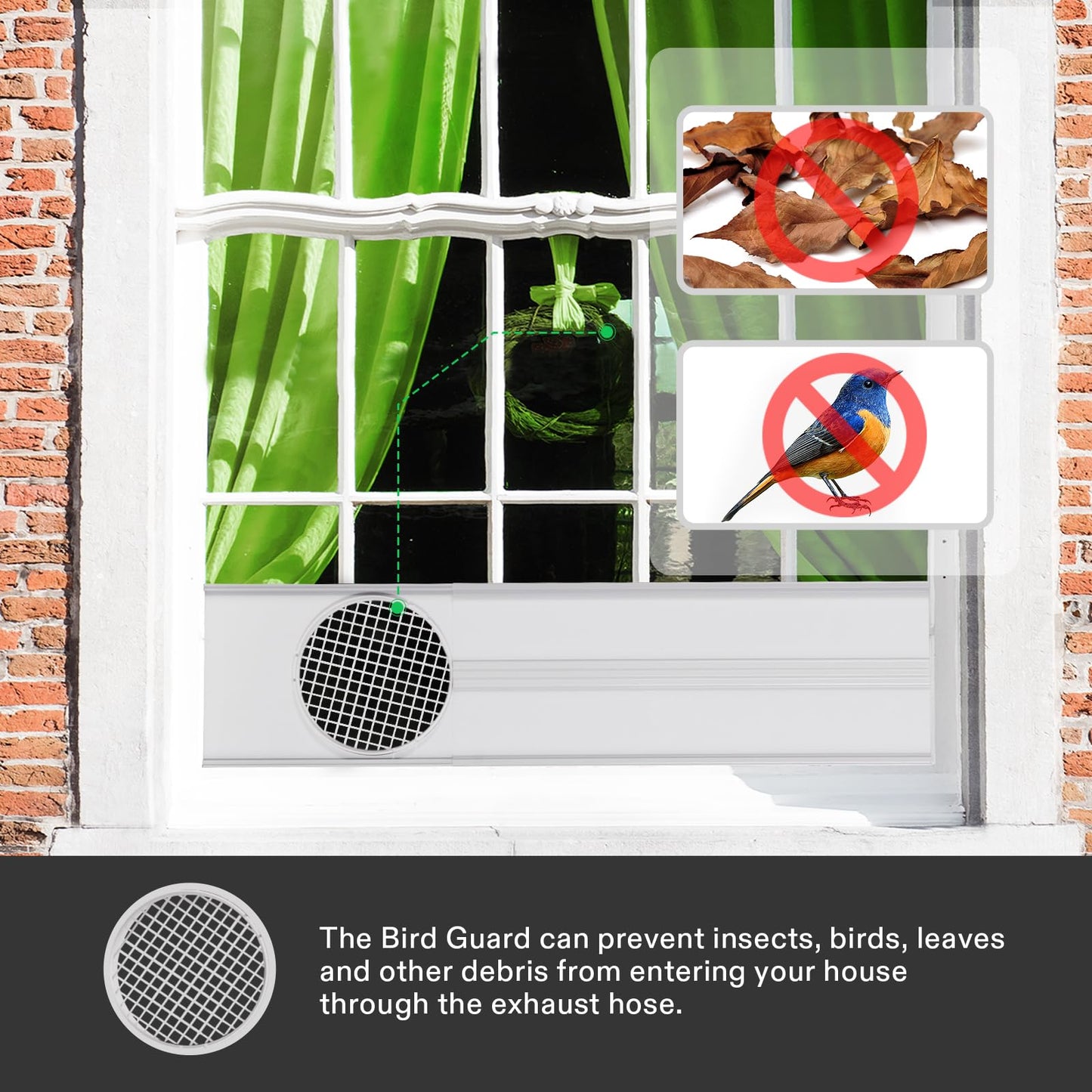 VIVOSUN Window Duct Kit, Portable AC Window Seal, Fit with 4"/6" Ducting for Sliding Window, Adjustable AC Vent Kit for Duct Fans, Air Conditioner, Dryer