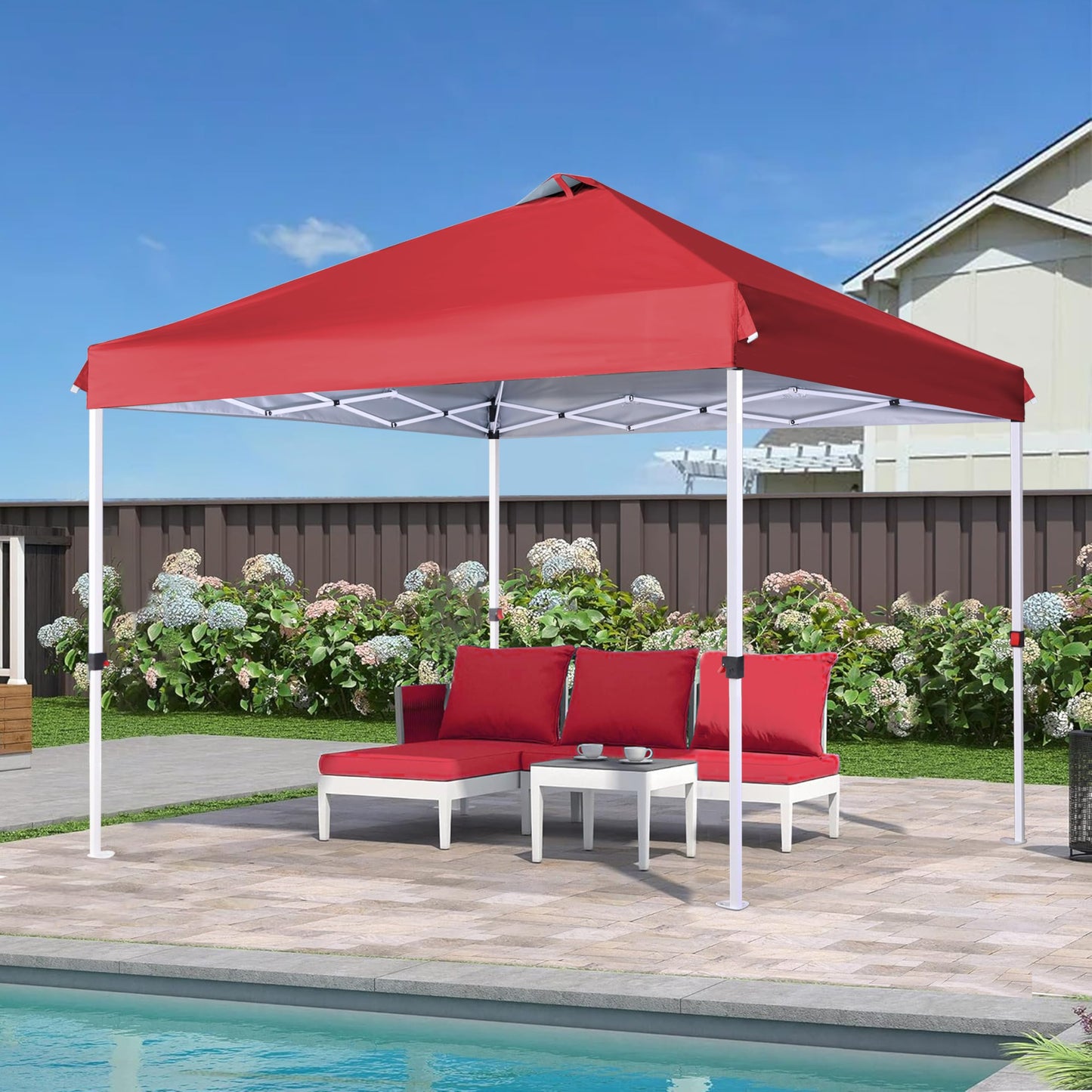 SCOCANOPY Replacement Top with Air Vent for 10x10 Canopy Frame, Canopy Cover ONLY, (Red)