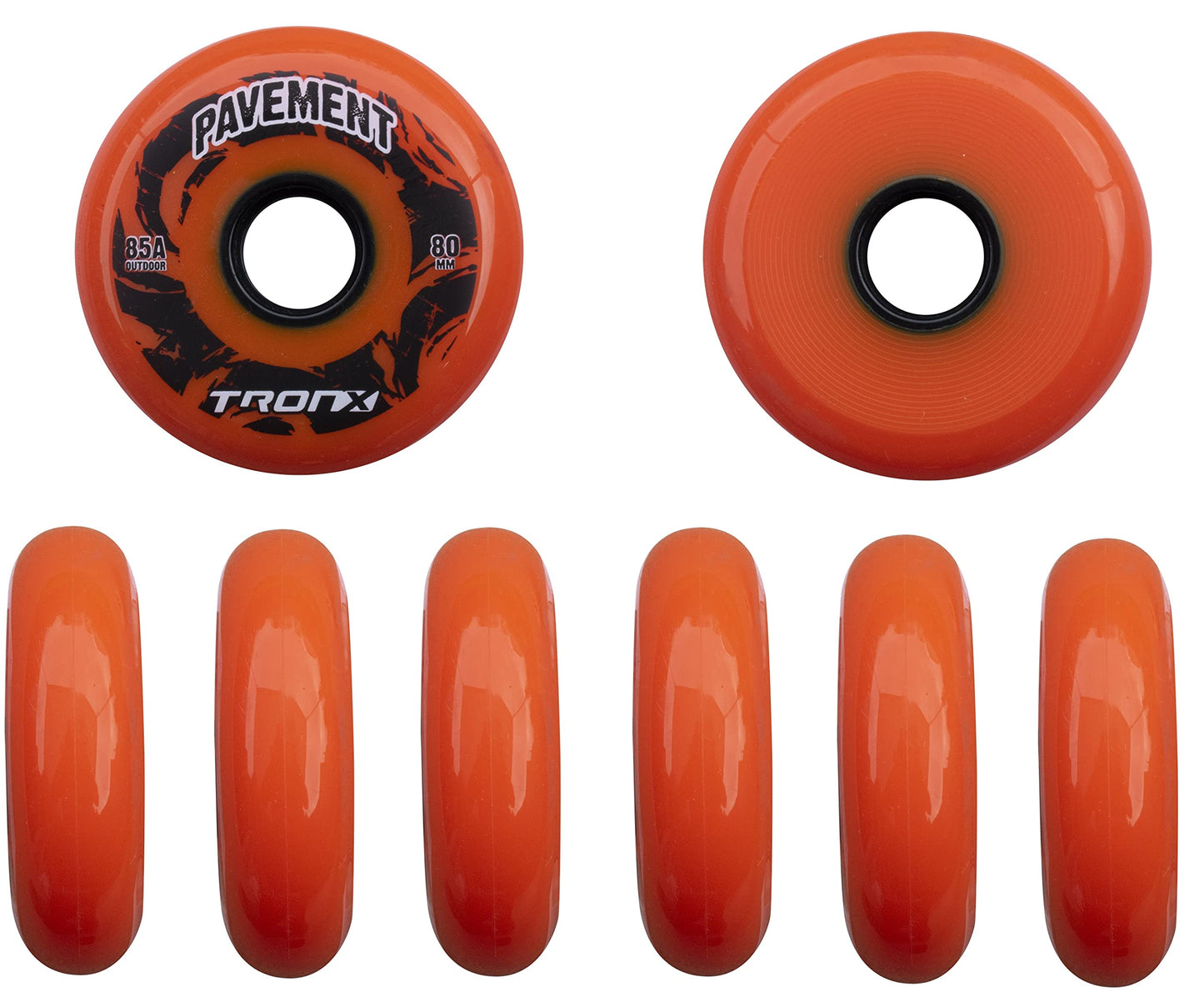 TronX Outdoor Pavement Asphalt Hilo 4-76MM/4-80MM 85A Inline Roller Hockey Wheels 8 Pack