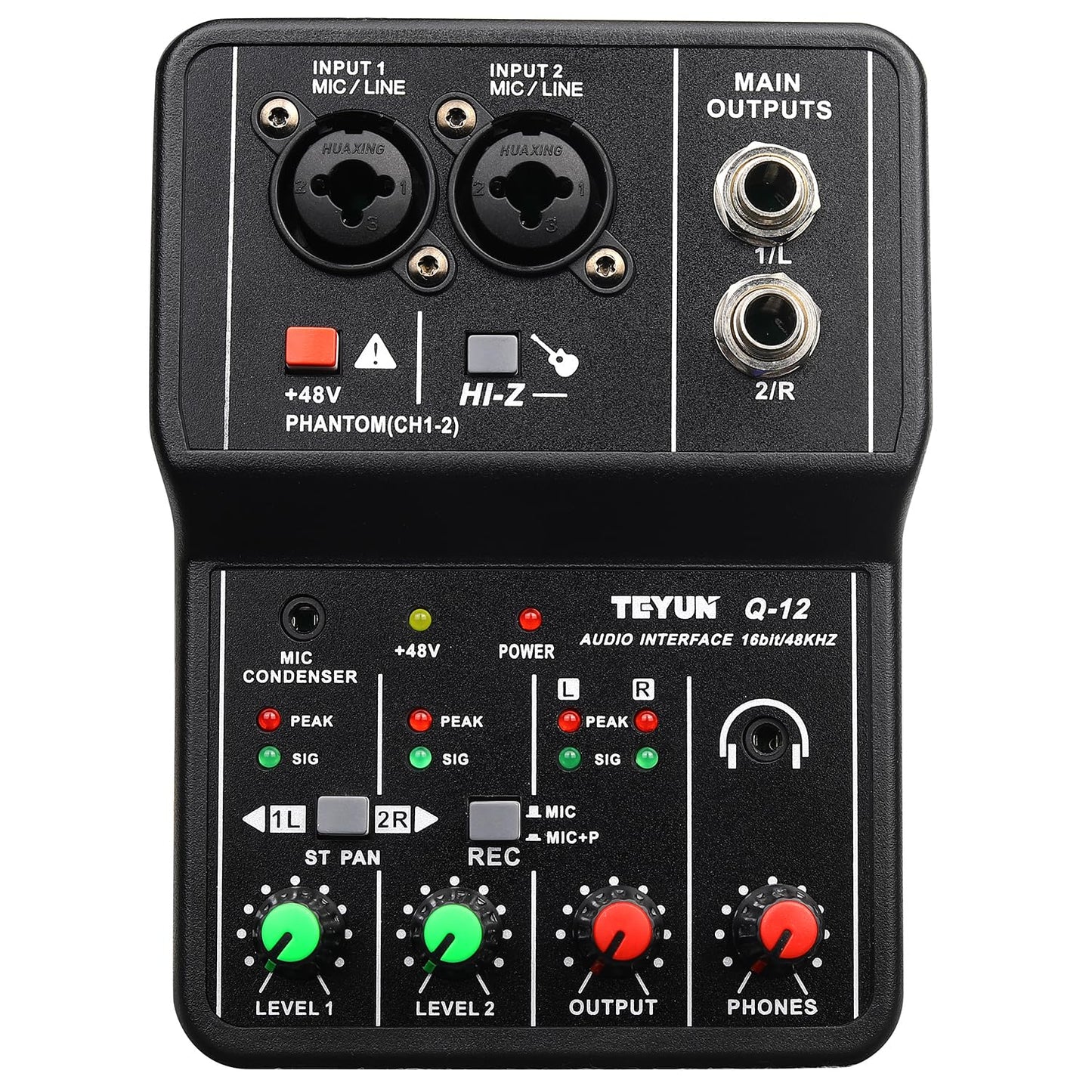 USB Audio Interface With +48V Phantom Power, 3.55m Microphone Jack for Recording, Podcasting and Streaming - Ultra-low Latency, Noise-Free XLR