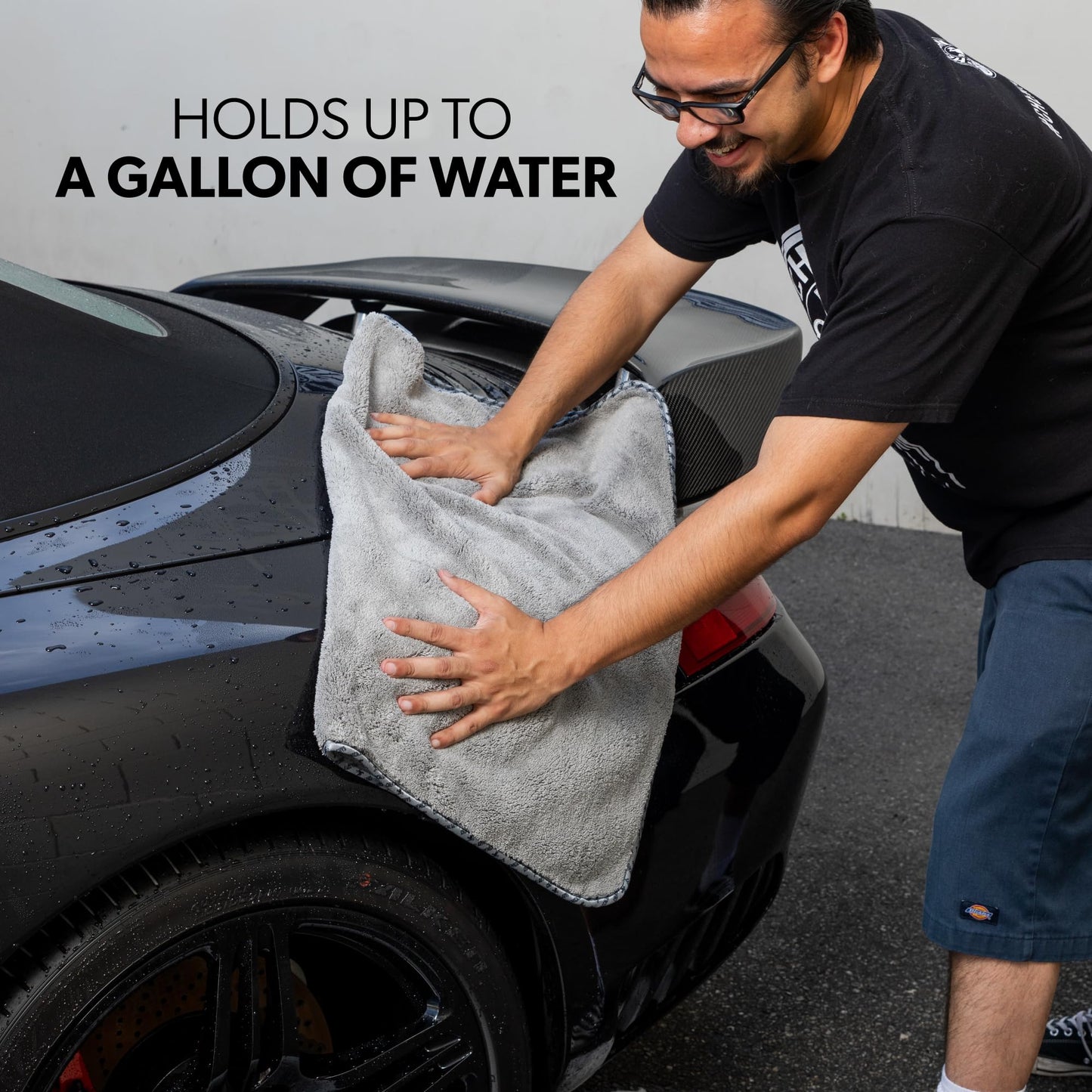 Chemical Guys Woolly Mammoth Microfiber Towel (36" x 25") Cars, Trucks, SUVs, RVs, Home, Pets, Messes, Grey