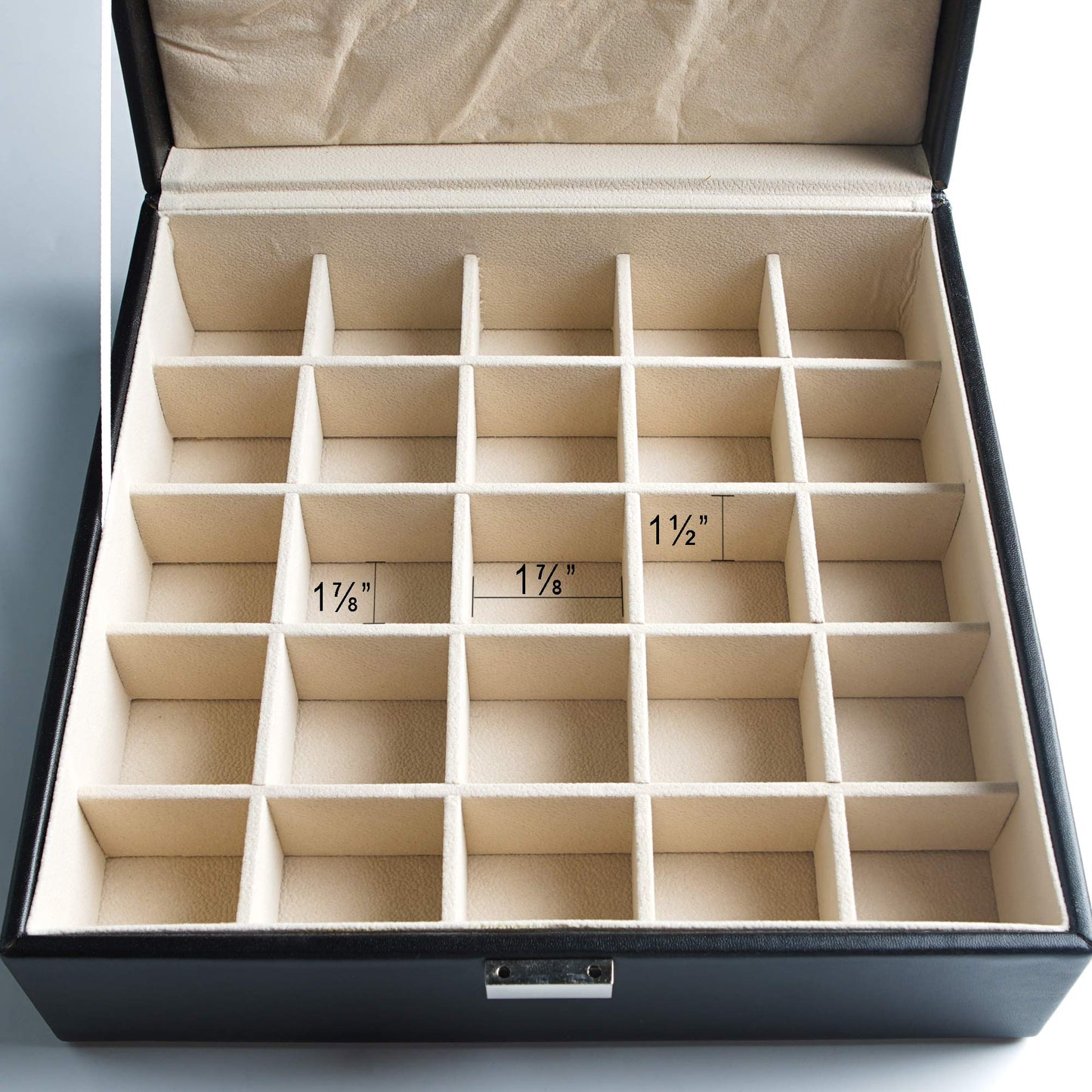 Frebeauty Earring Organizer Classic Jewelry Box 50 Slots Double Layer Jewelry Storage Case with 6 Necklace Hook and Bracelet Pocket(Black)