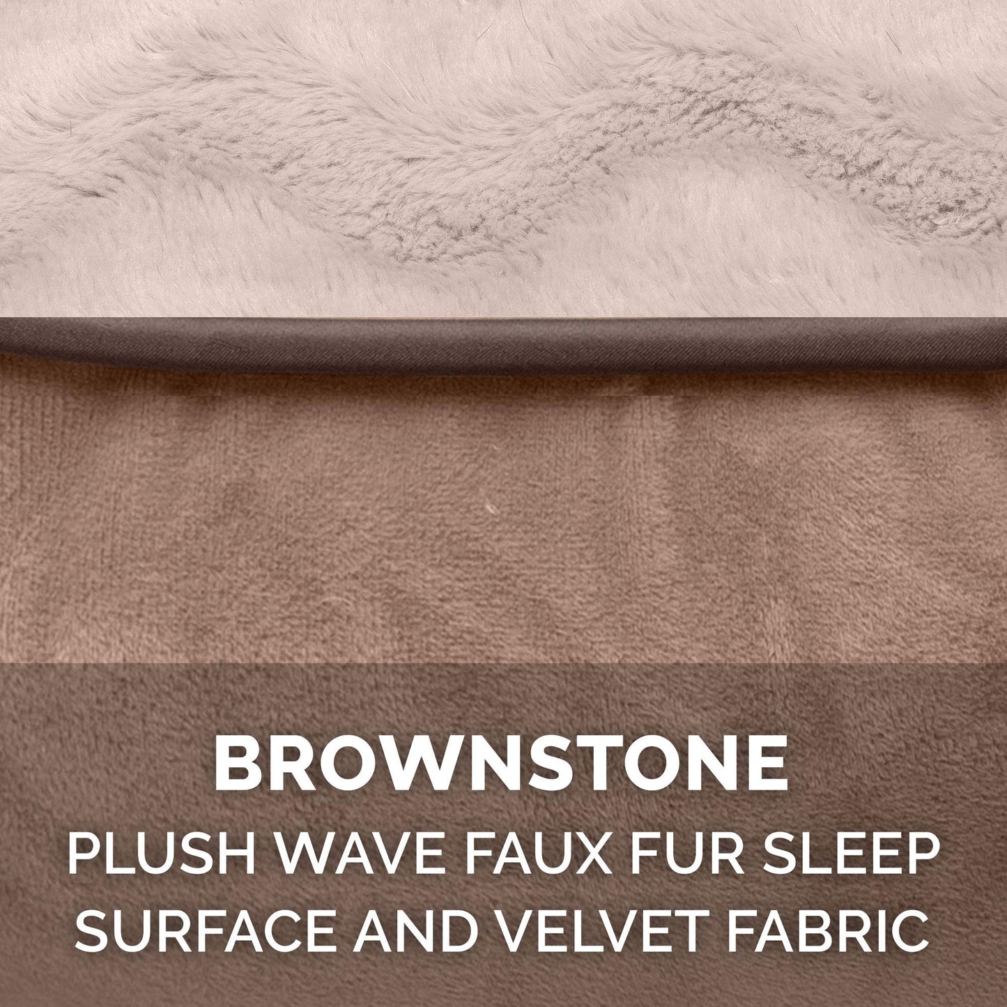 Furhaven Cooling Gel Dog Bed for Medium/Small Dogs w/Removable Bolsters & Washable Cover, for Dogs Up to 35 lbs - Plush & Velvet Waves Perfect Comfort Sofa - Brownstone, Medium