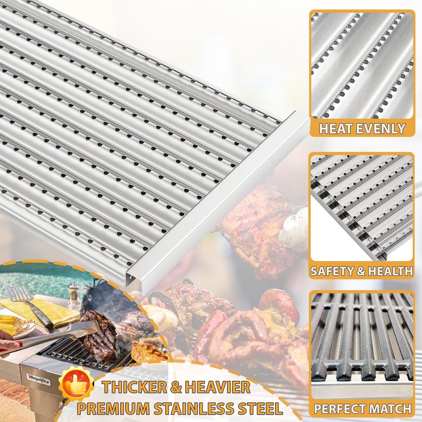 463247310 Emitter Plates for Charbroil TRU-Infrared 4-Burner 463241414, 463241413, 463224912, 463247311, 463231711, 463247512, 463271314, 463248208 Grill Replacement Parts, Kenmore 463268107 Gas Grill