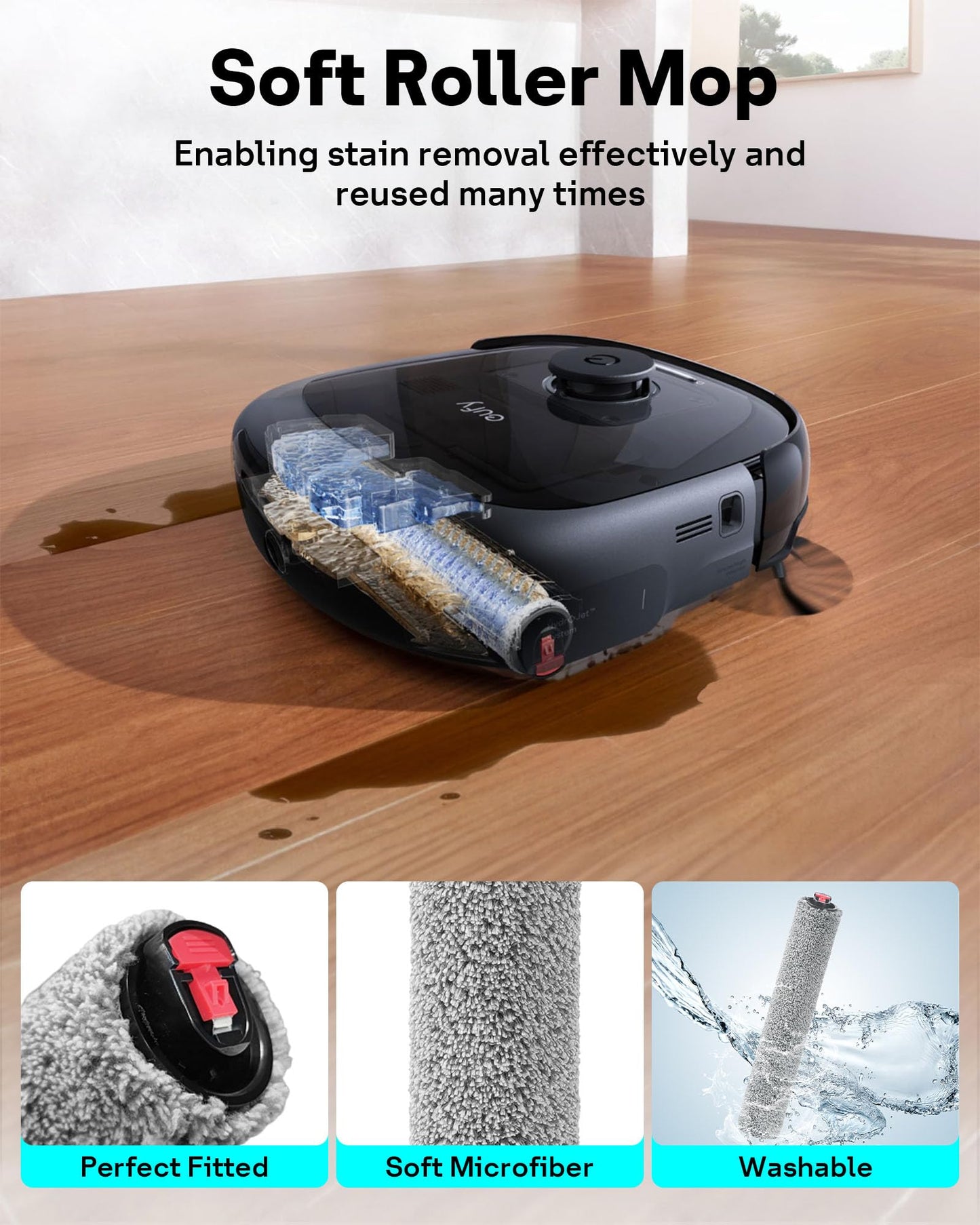 Leemone 21 Pack E25 E28 Replacement Parts Kit for eufy E28 / E25 Omni Robot Vacuum, Accessories Parts with 6 Dust Bag, 6 Side Brushes, 1 Rolling Brush, 2 Roller Mop, 4 Filter, 1 Cleaning Brush